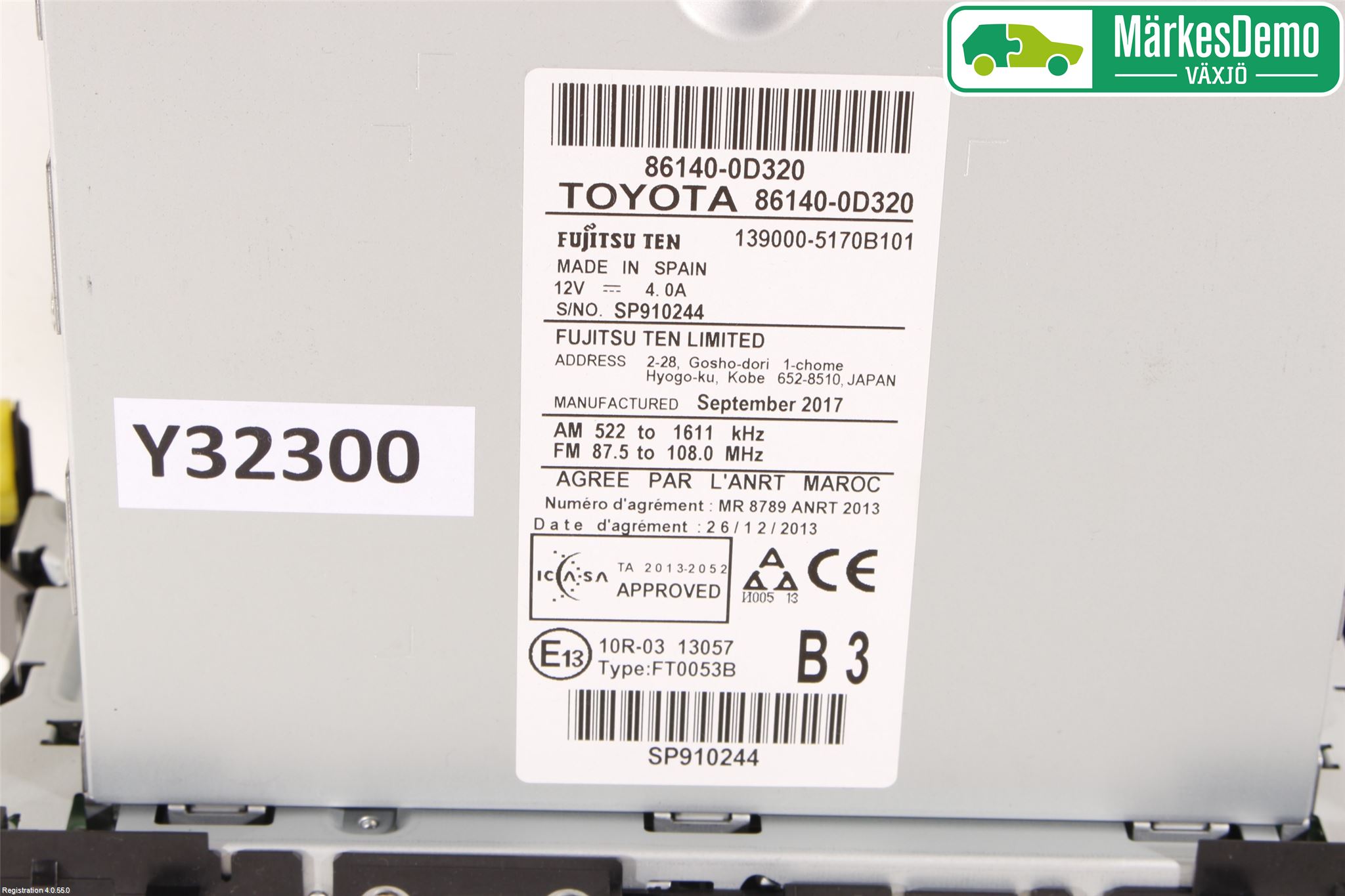 Toyota YARIS XP130 15-20 Stereo Radio Med Cd