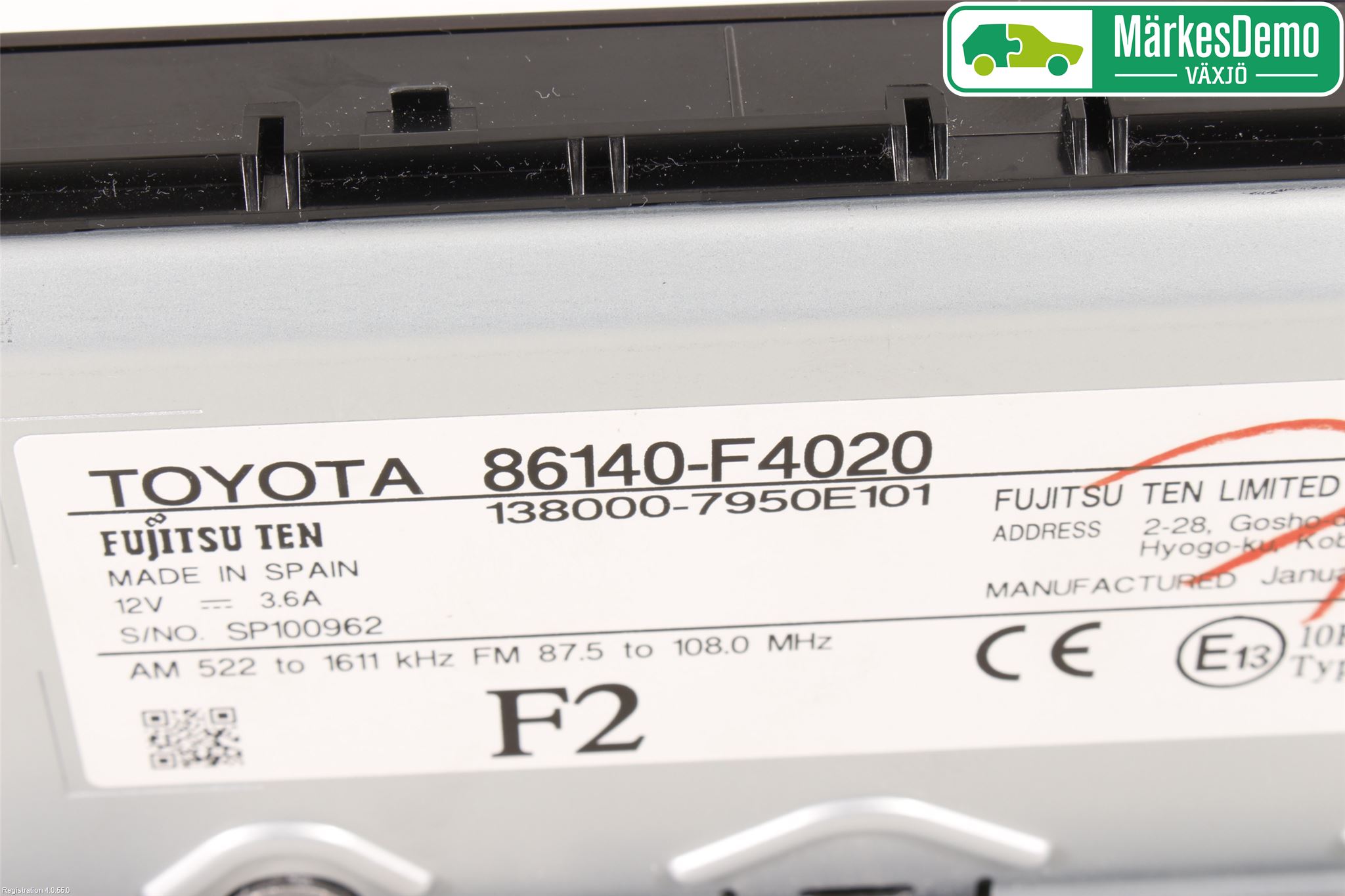 Toyota C-HR 16-23 Stereo Radio Med Cd