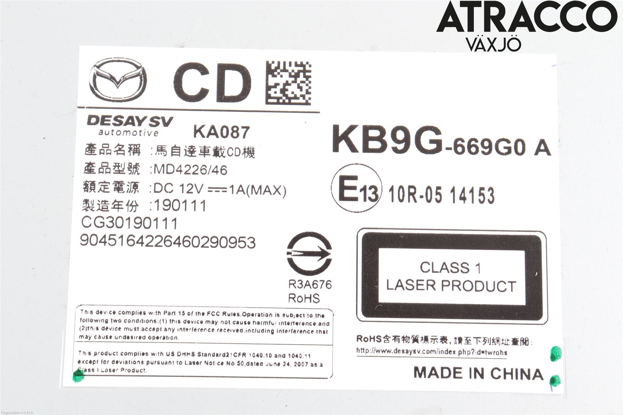 Mazda CX-5 17- Stereo Radio Med Cd
