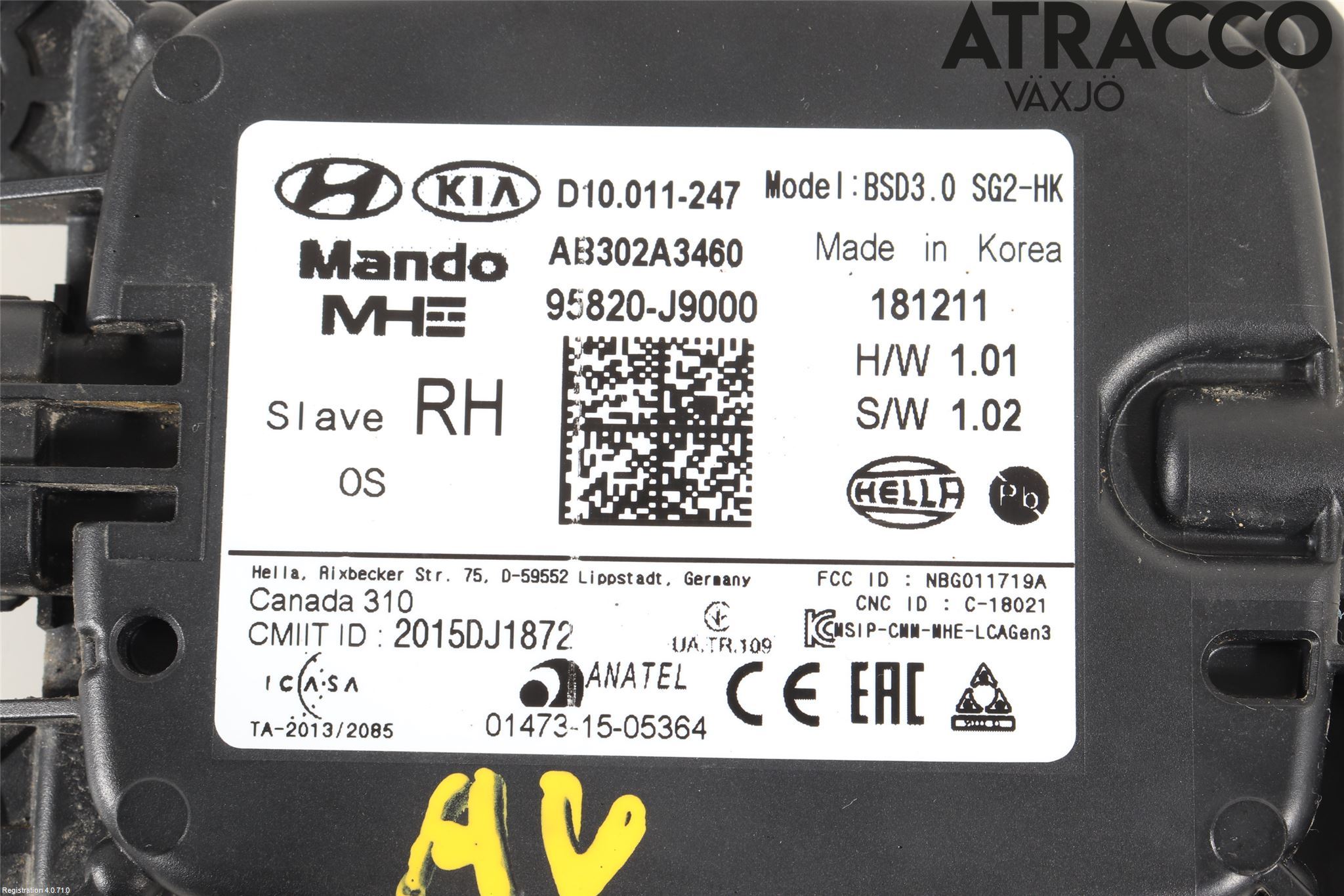 Hyundai KONA/ELECTRIC OS 18-23 Sensor Kollisjonsbeskyttelse