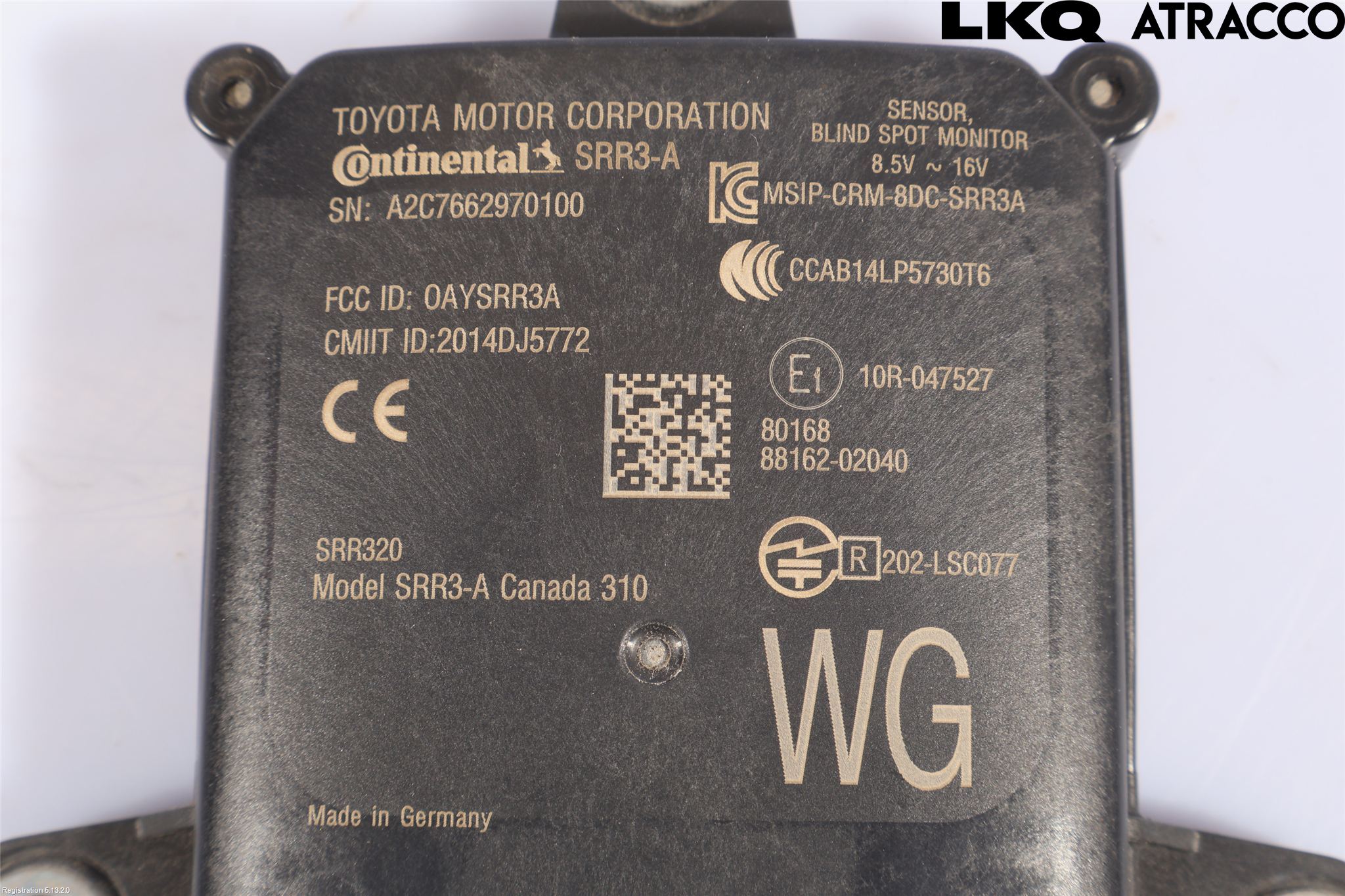 Toyota COROLLA 19- Sensor Kollisjonsbeskyttelse