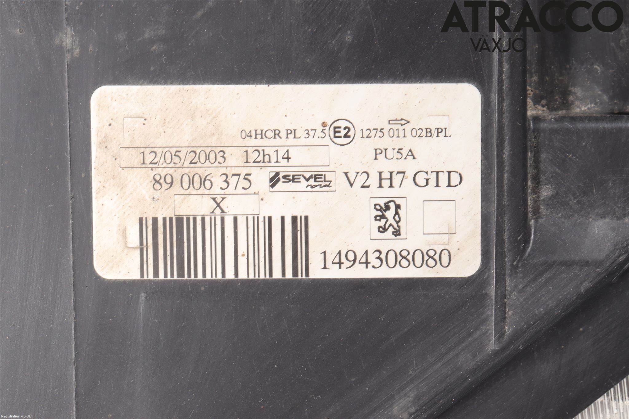 Peugeot 807 Frontlykt Venstre