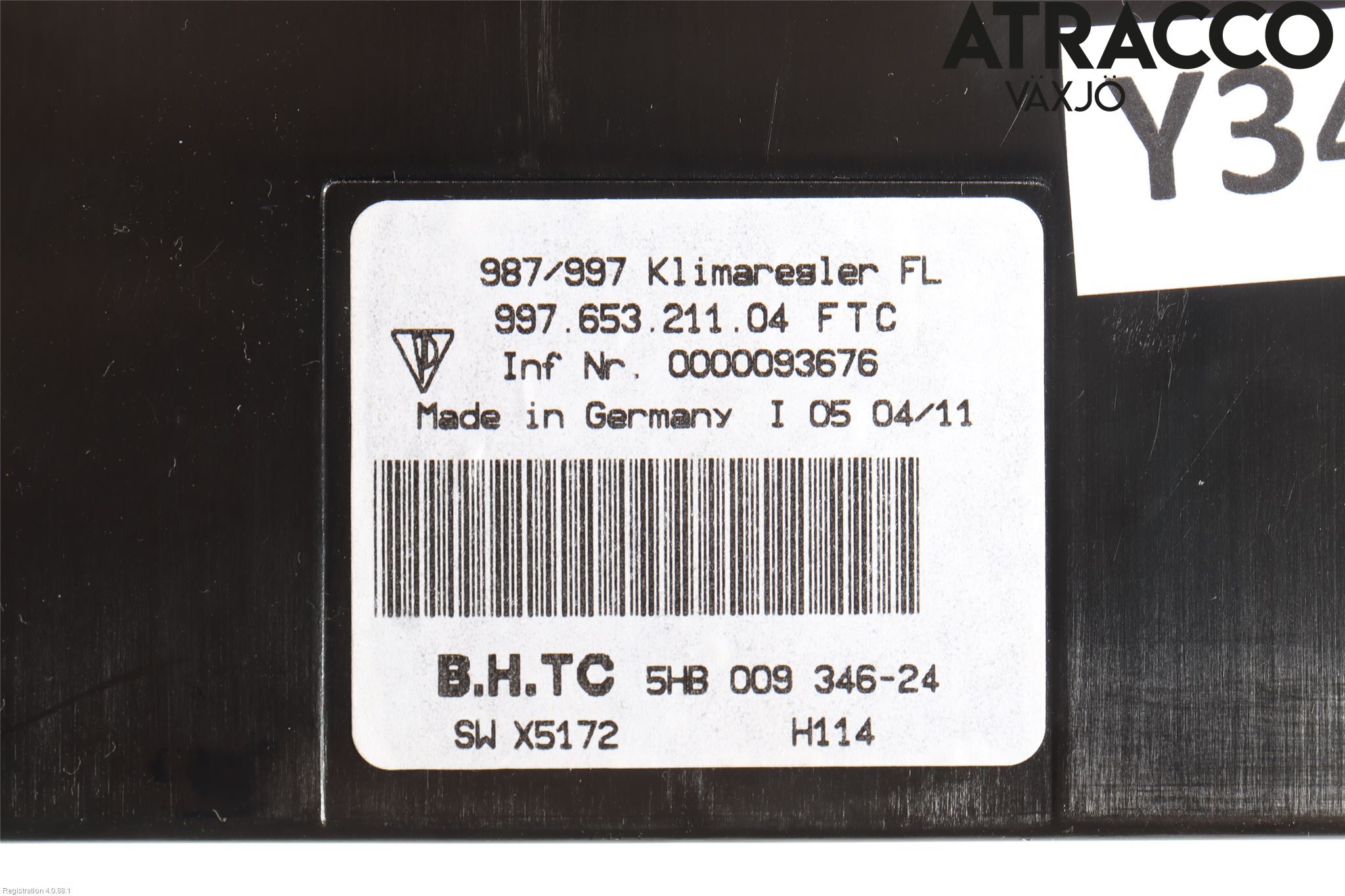 Porsche 911 (997) 05-12 Varme Ac Betjening-Display