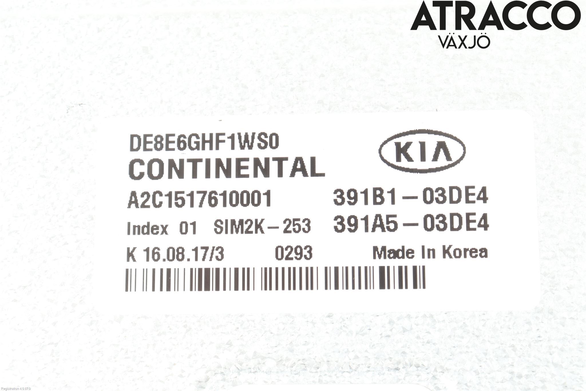 Kia NIRO (DE) 17-22 Styreenhet Innsprøytning