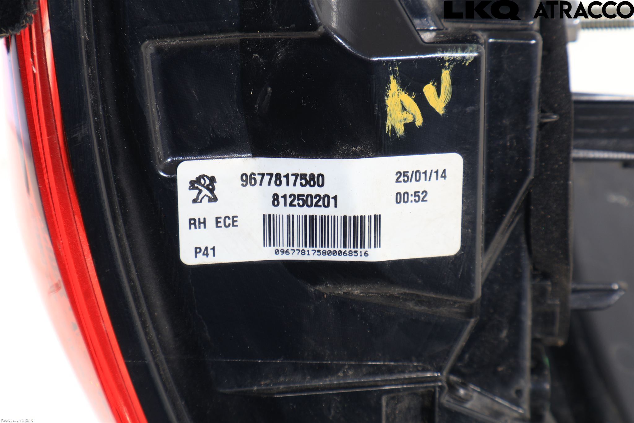 Peugeot 308 14-21 Baklykt Høyre