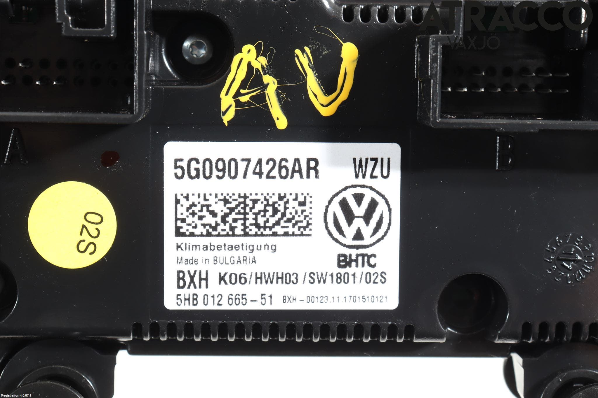 Volkswagen VW GOLF / E-GOLF VII 13-20 Varme Ac Betjening-Display
