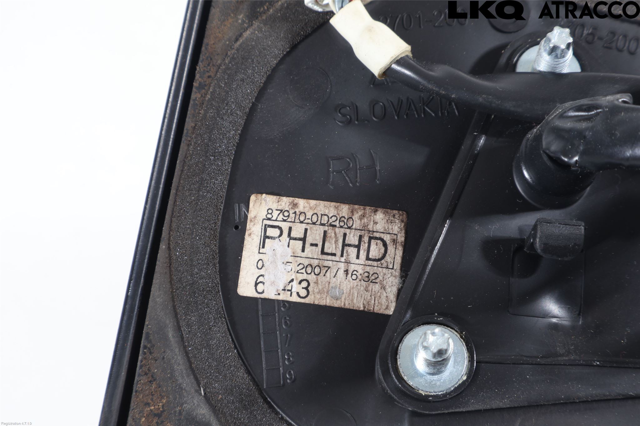 Toyota YARIS XP90 06-11 Speil H M-El Justering