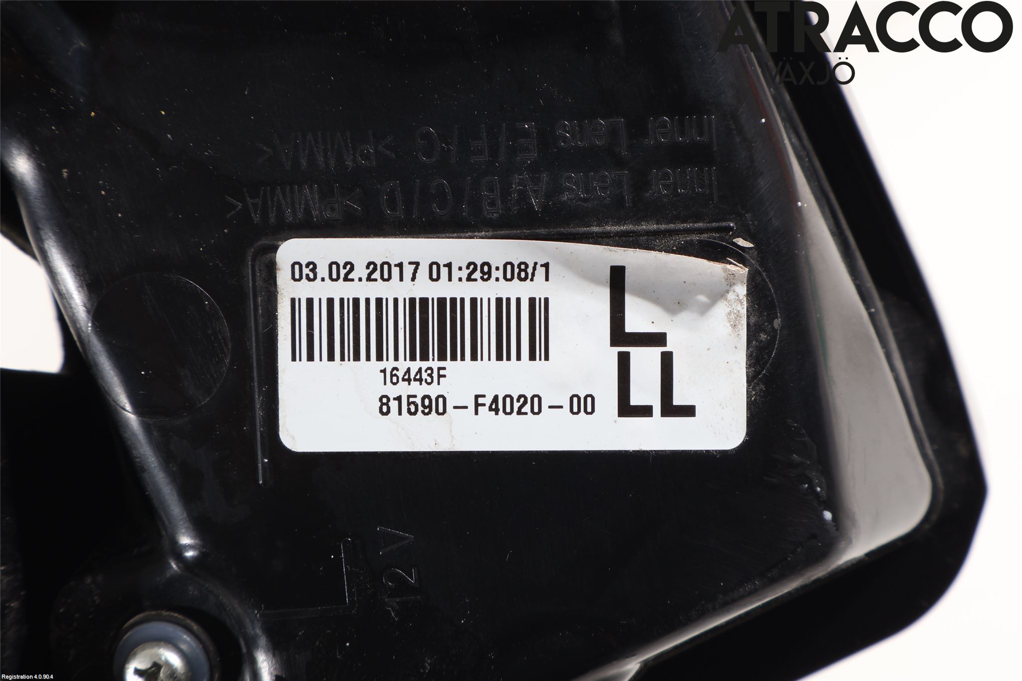 Toyota C-HR 16-23 Baklykt Venstre  På Luke(Indre