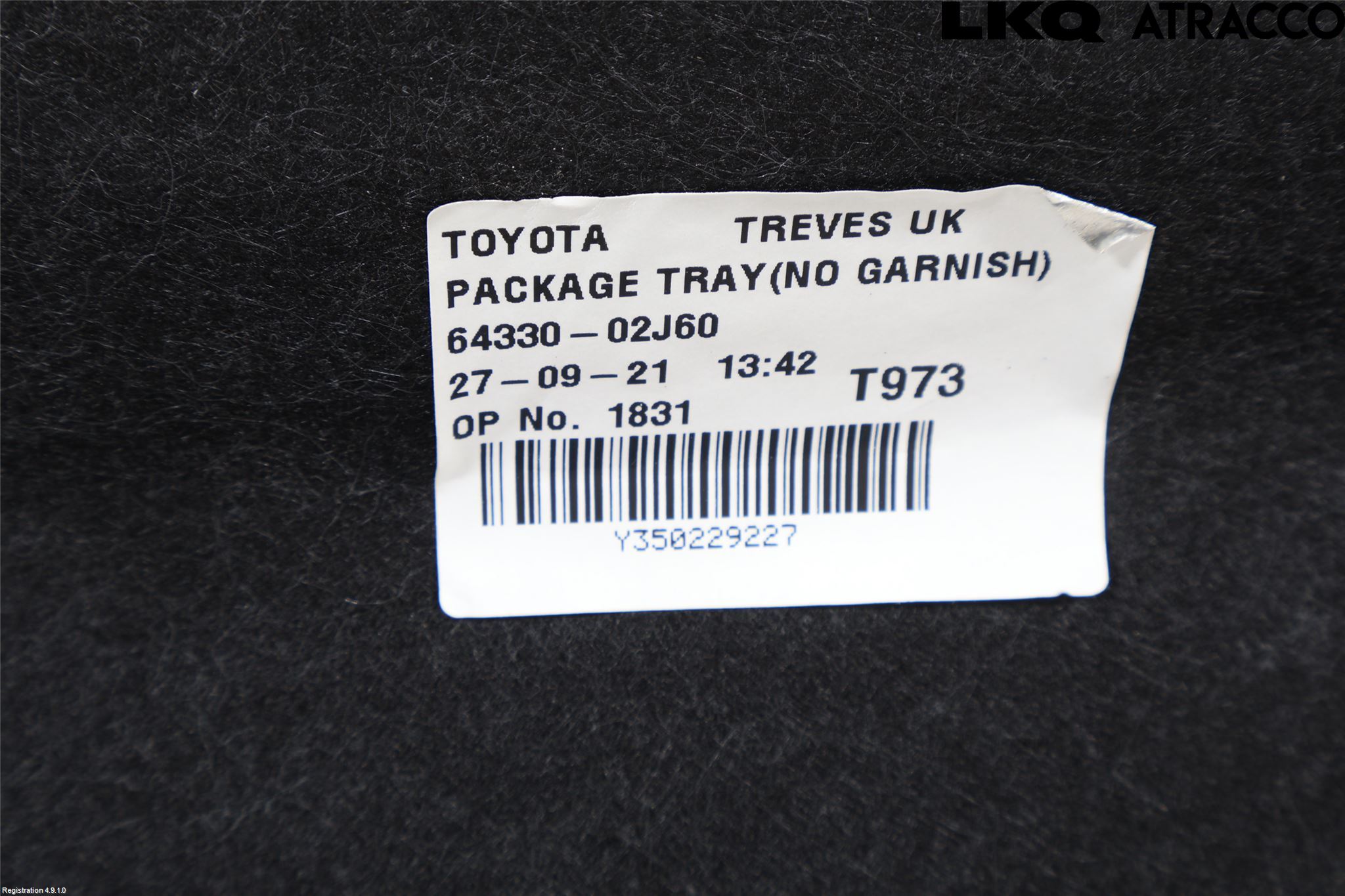Toyota COROLLA 19- Innr Hattehylle
