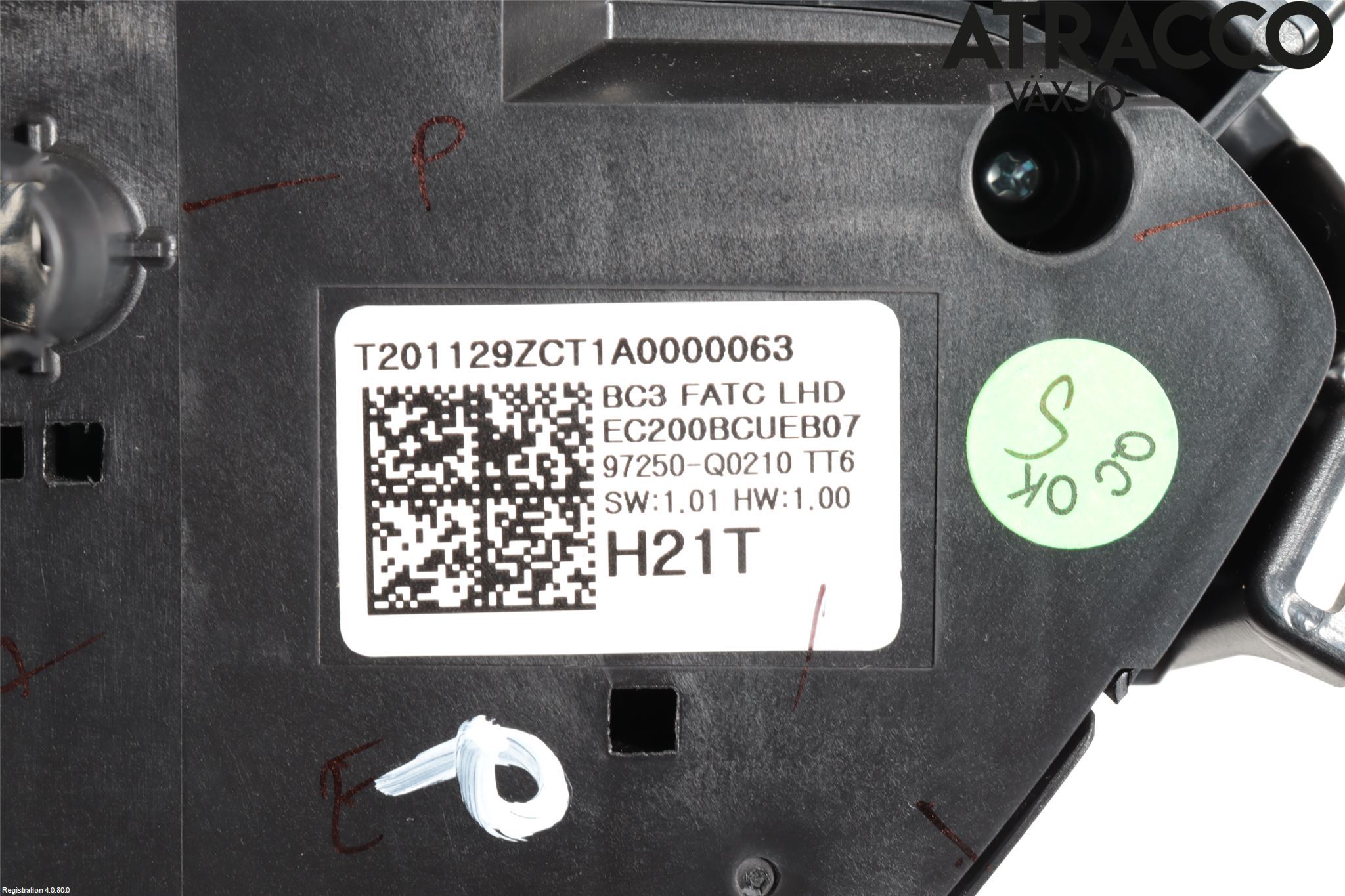 Hyundai i20 BC 21- Varme Ac Betjening-Display