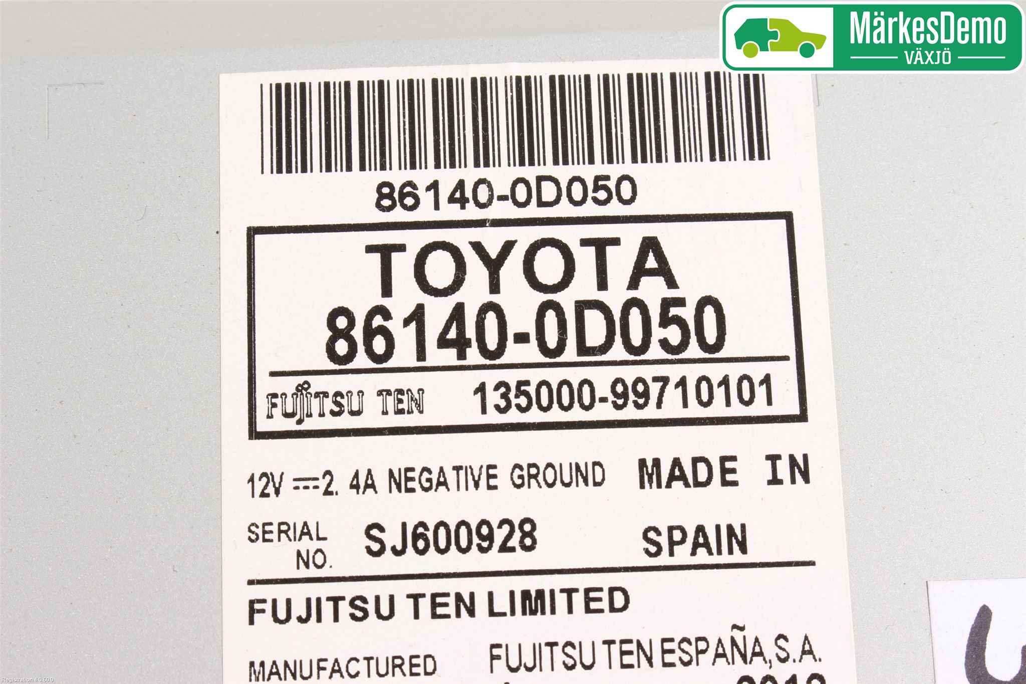 Toyota YARIS XP130 12-14 Stereo Radio Med Cd