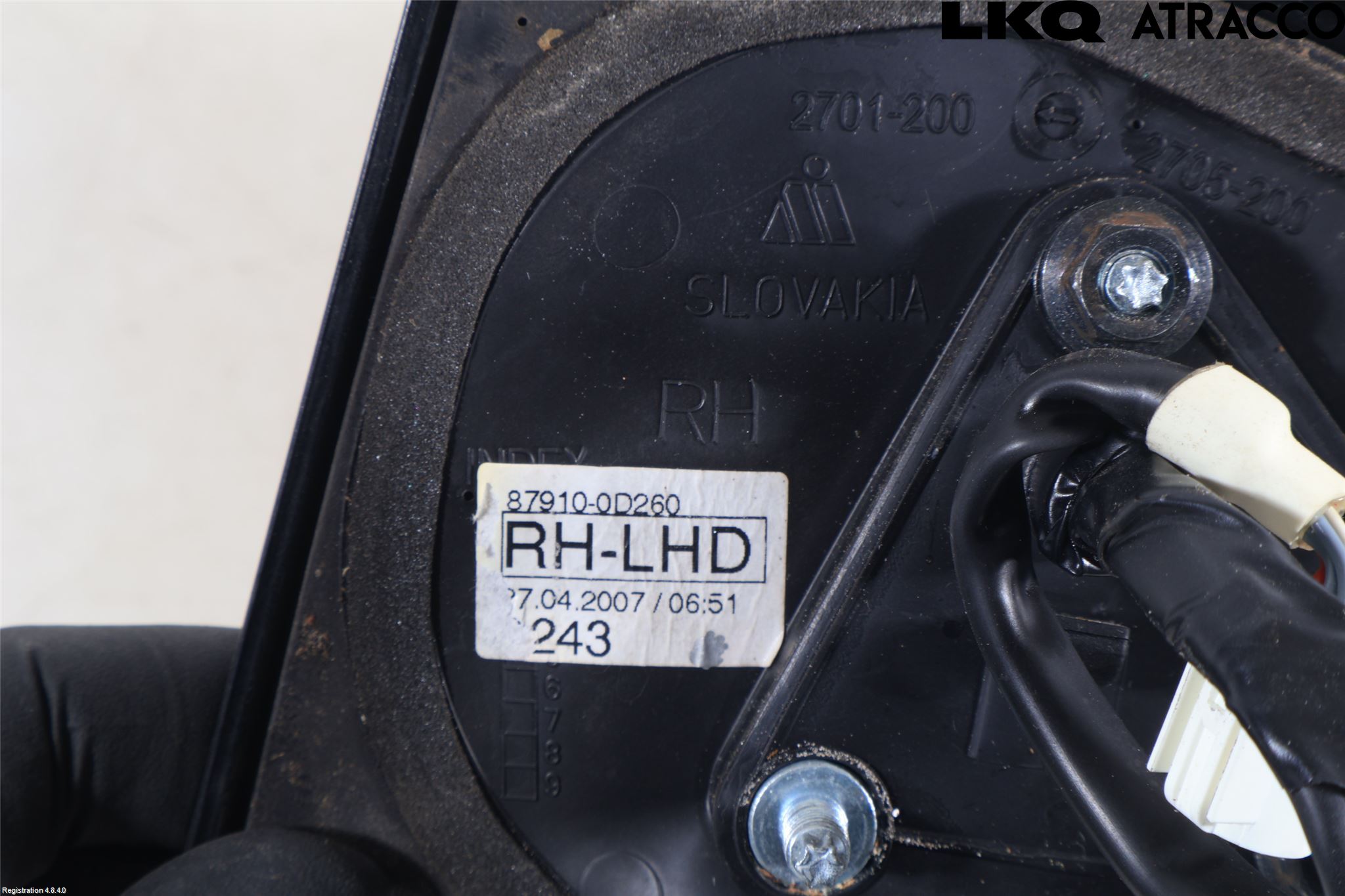 Toyota YARIS XP90 06-11 Speil H M-El Justering