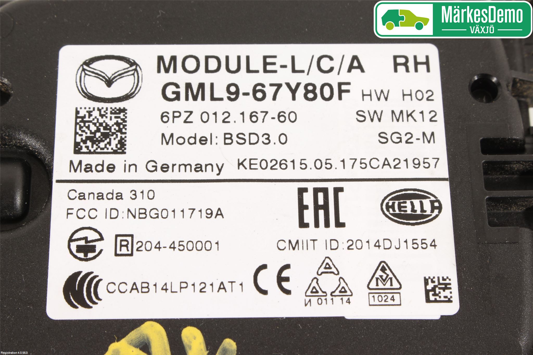 Mazda 6 13- Sensor Kollisjonsbeskyttelse