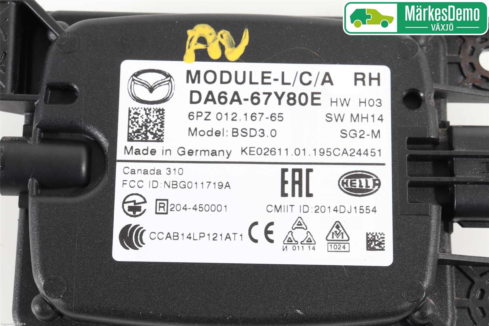 Mazda 2 (DJ) 15-22 Sensor Kollisjonsbeskyttelse