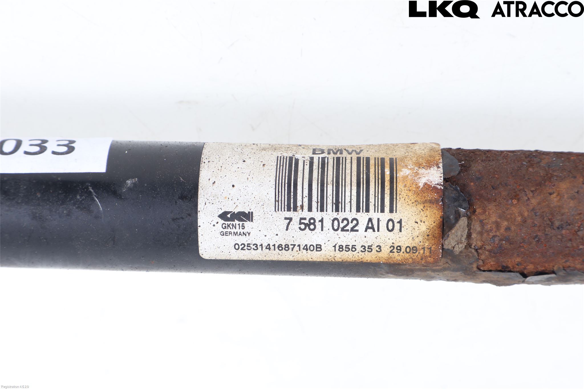 BMW 5 F10/F11/F18 09-17 Drivaksel Bak Kompl Høyre