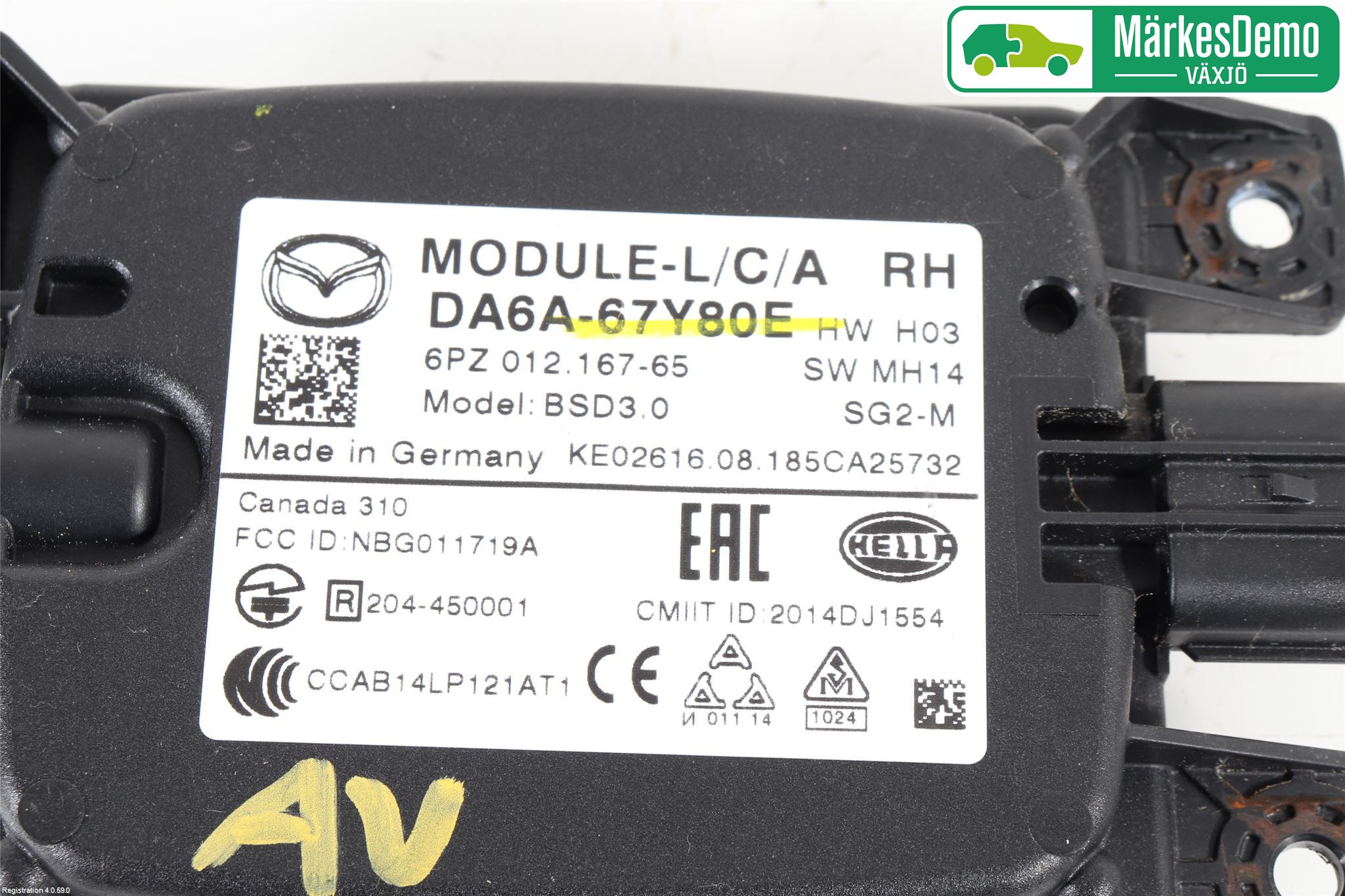Mazda 2 (DJ) 15-22 Sensor Kollisjonsbeskyttelse