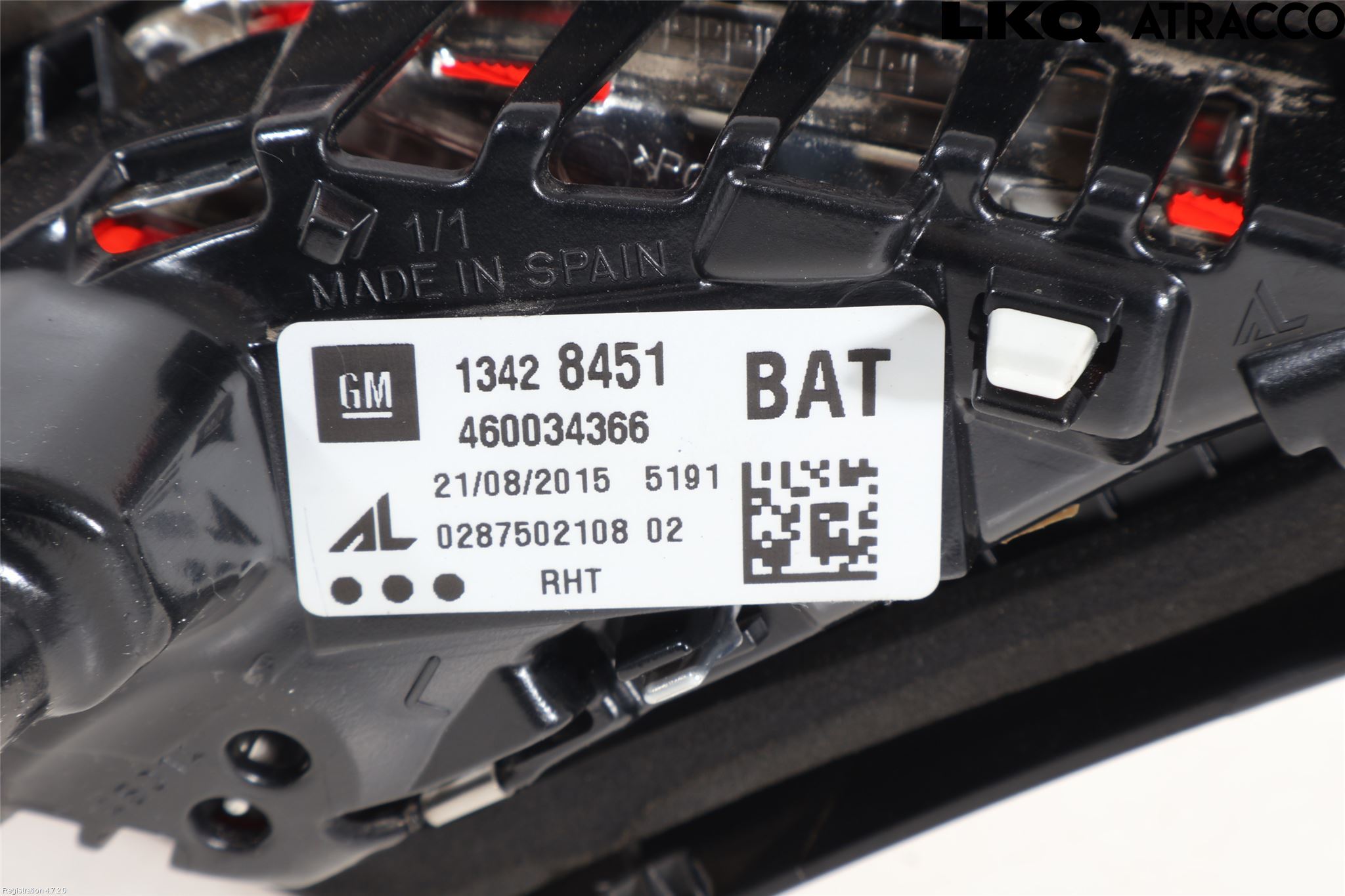 Opel CORSA E 15-19 Baklykt Venstre  På Luke(Indre