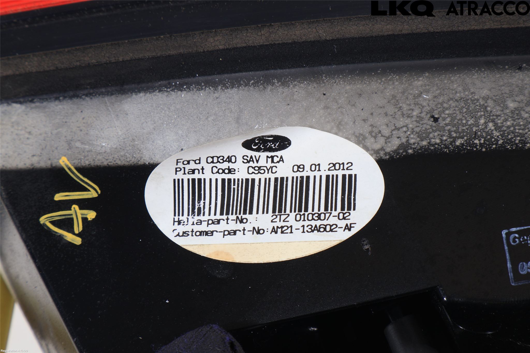 Ford S-MAX 06-15 Baklykt Høyre  På Luke(Indre)