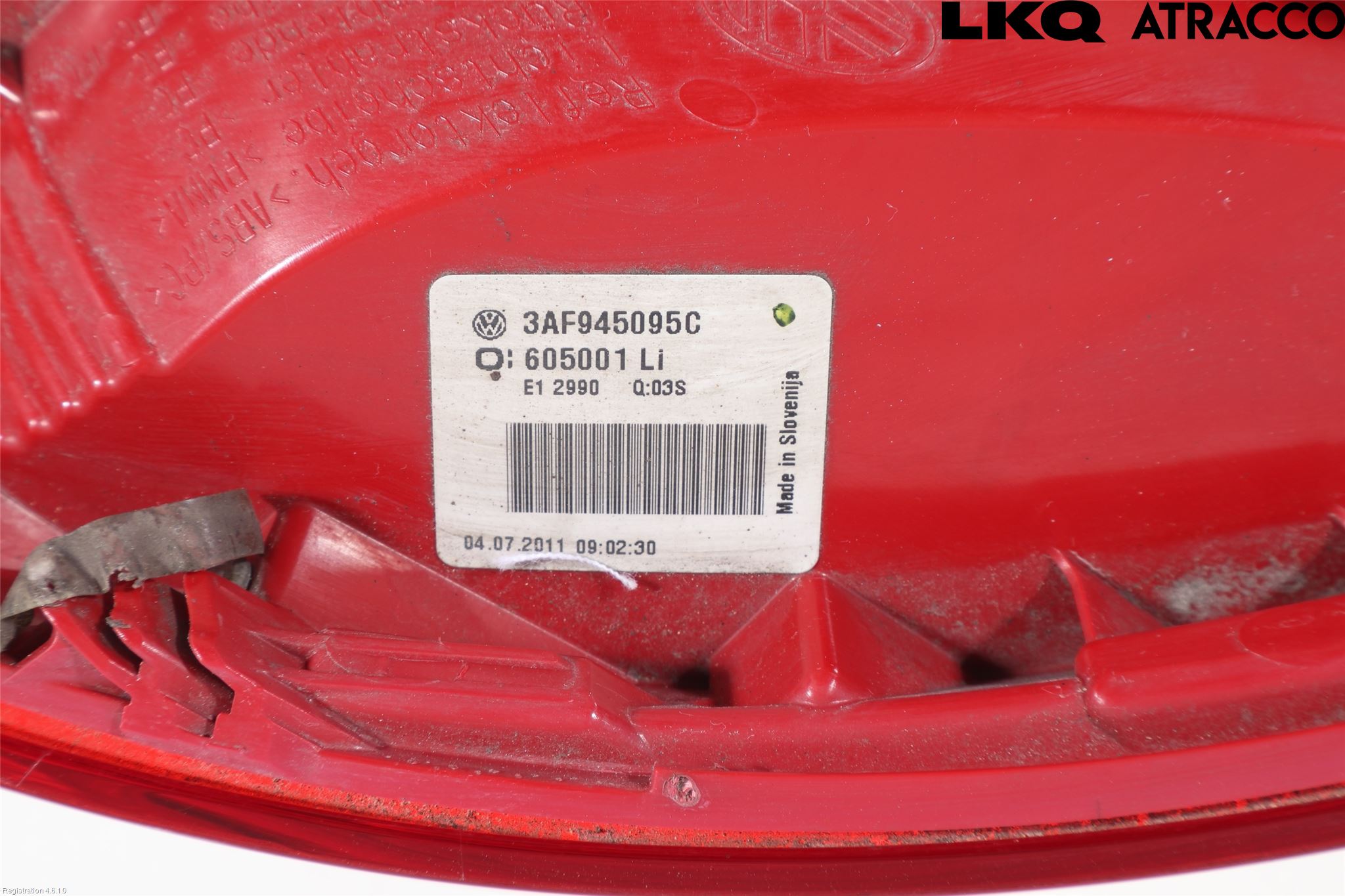 Volkswagen VW PASSAT 11-14 Baklykt Venstre