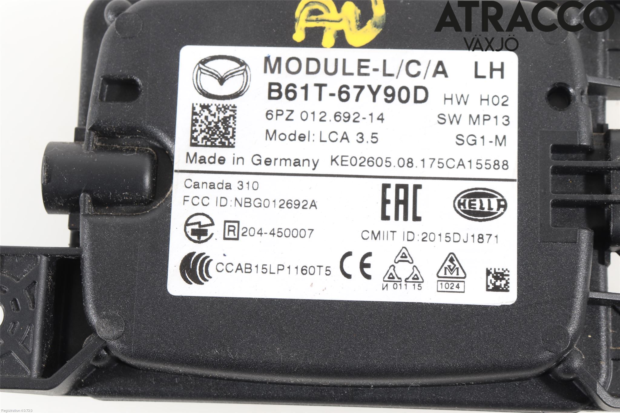 Mazda 3 III 14-19 Sensor Kollisjonsbeskyttelse