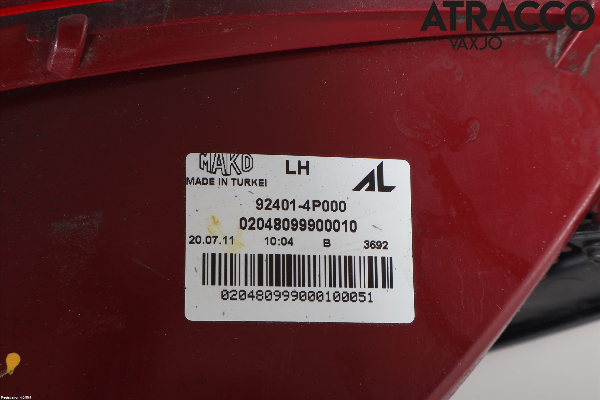 Hyundai i20 PB 09-14 Baklykt Venstre