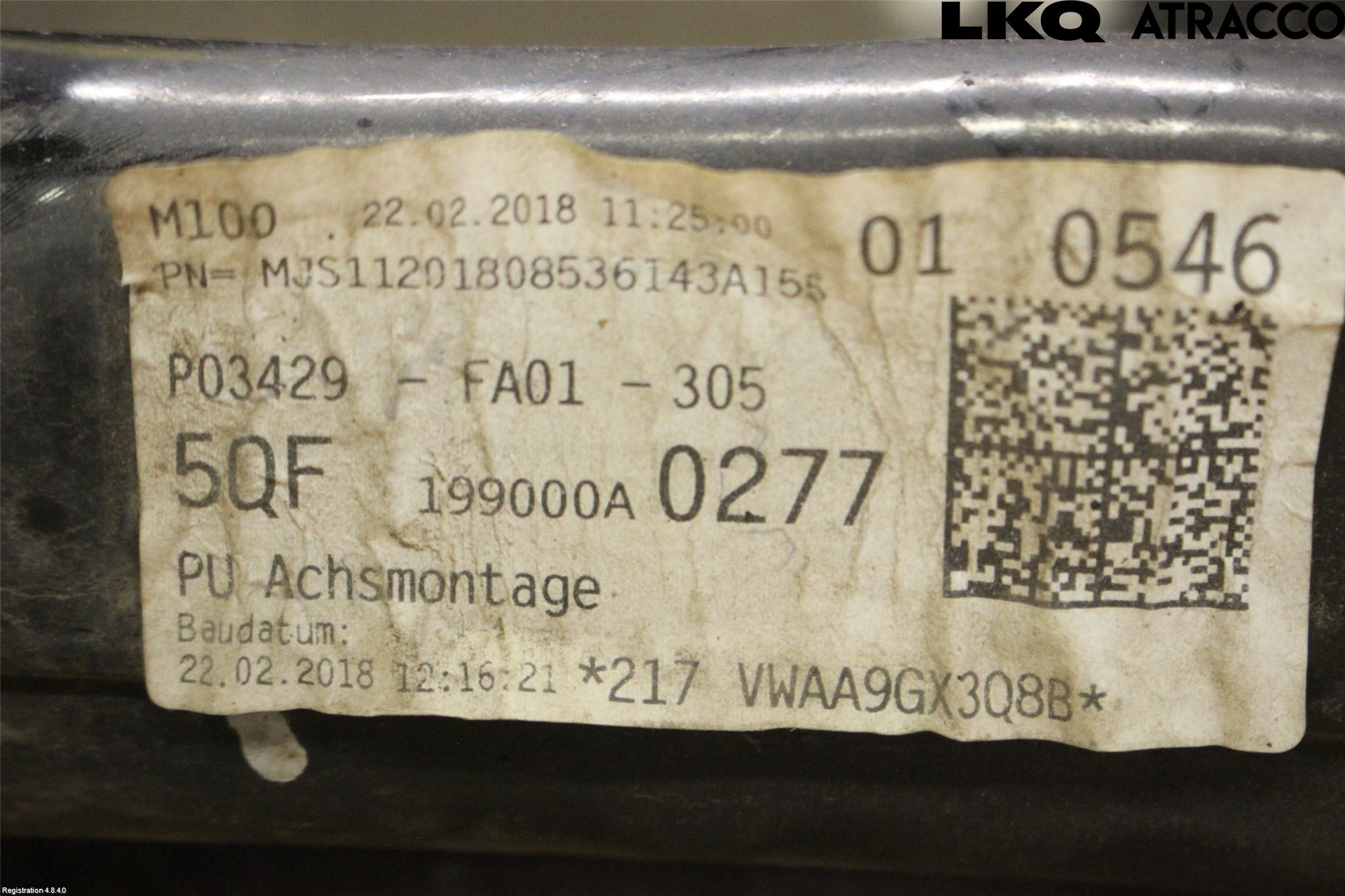 Volkswagen VW TIGUAN 16-24 Forstillingsbjelke(Tvergående)