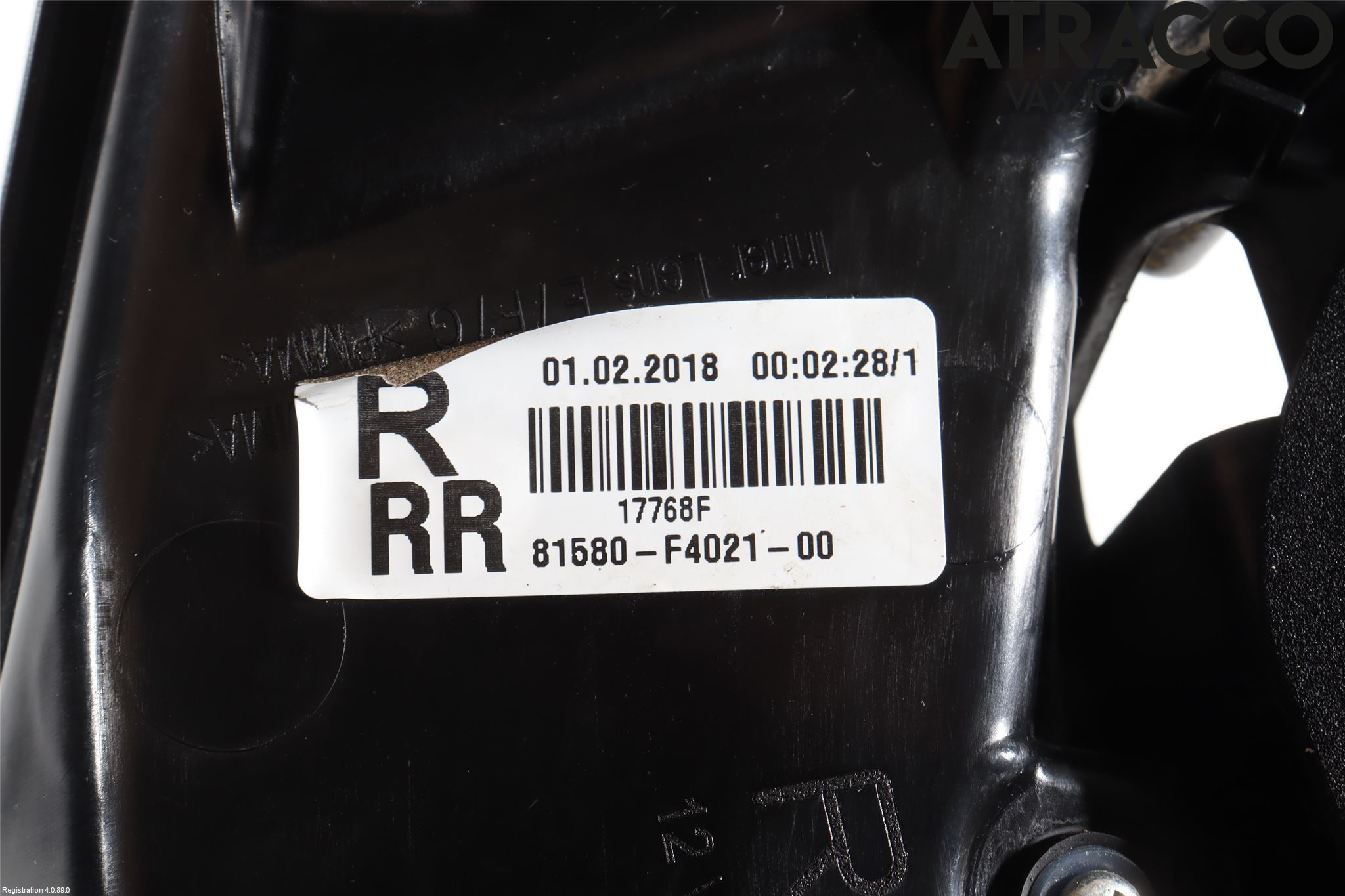 Toyota C-HR 16-23 Baklykt Høyre  På Luke(Indre)