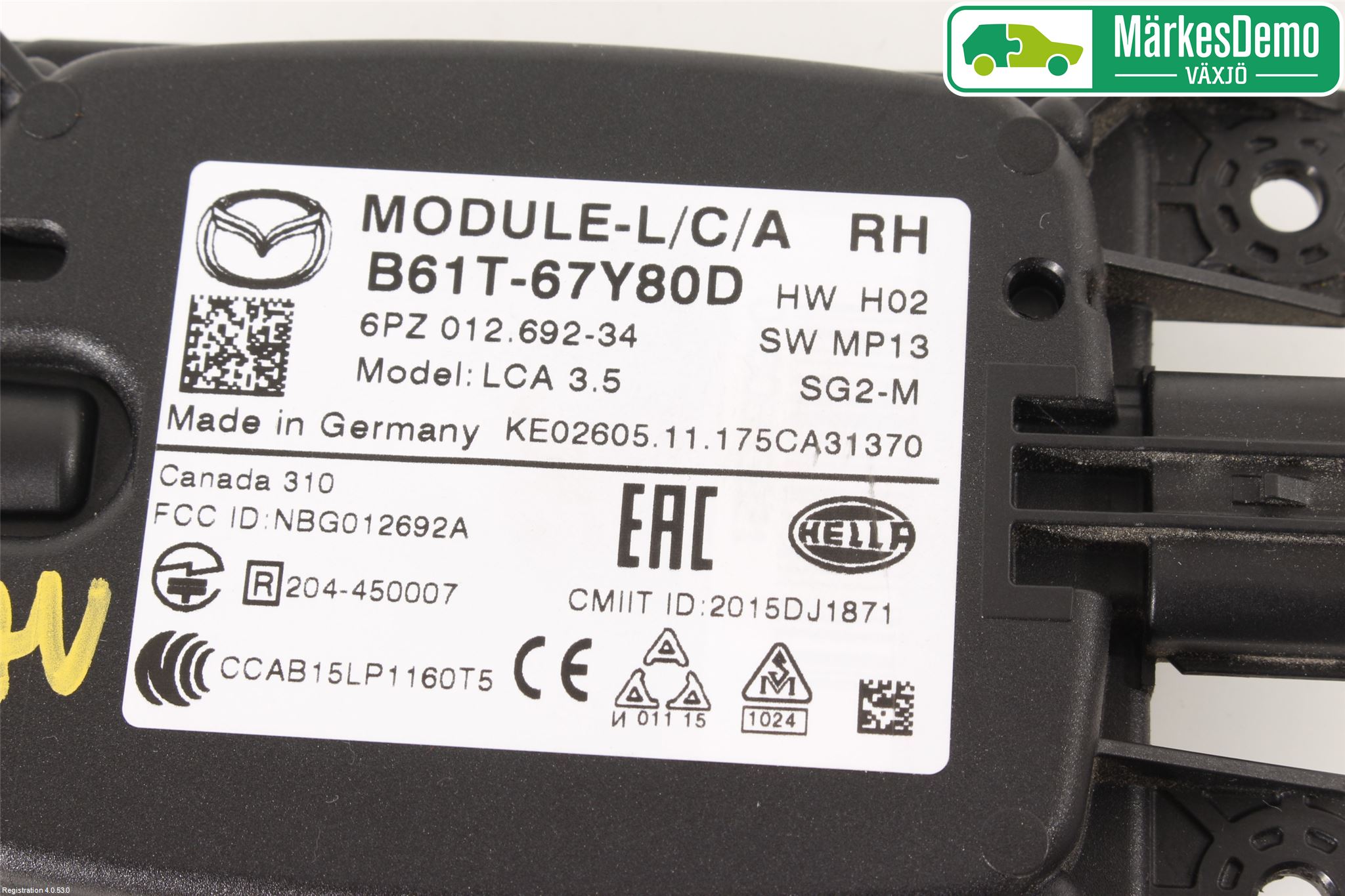 Mazda 3 III 14-19 Sensor Kollisjonsbeskyttelse