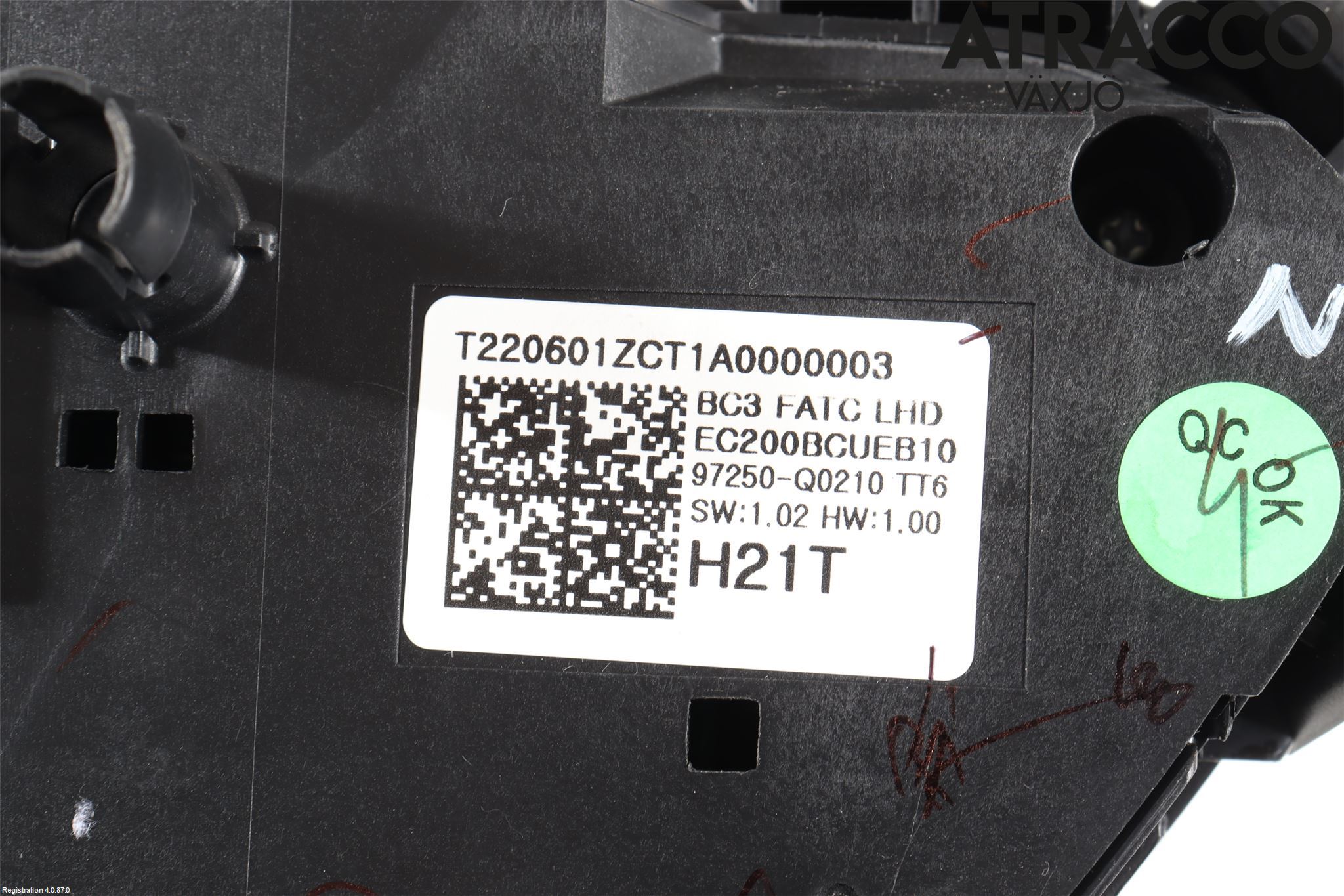 Hyundai i20 BC 21- Varme Ac Betjening-Display