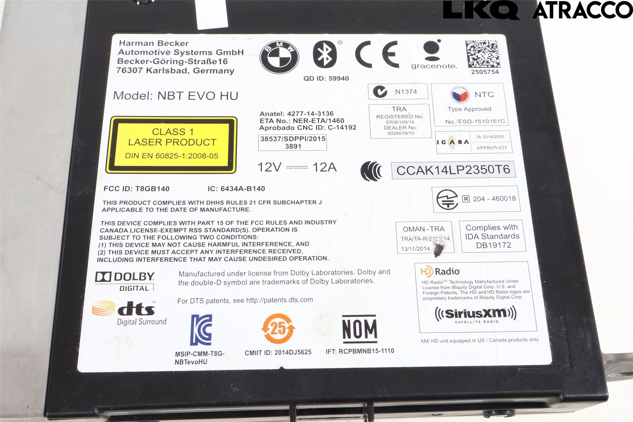 BMW 5 G30/G31/F90 17-23 Stereo Radio Med Cd