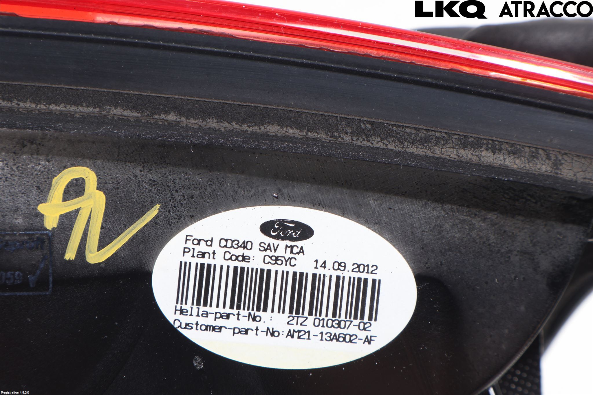 Ford S-MAX 06-15 Baklykt Høyre  På Luke(Indre)