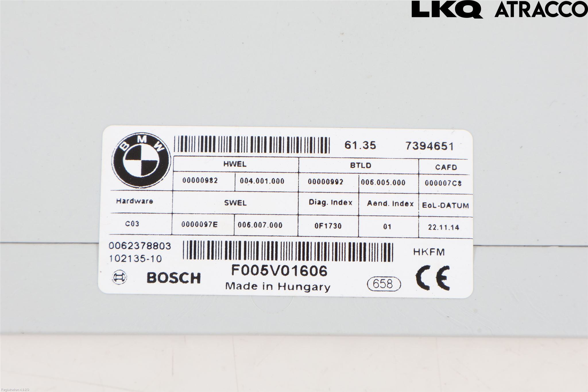 BMW 5 F10/F11/F18 09-17 Styreenhet Øvrig