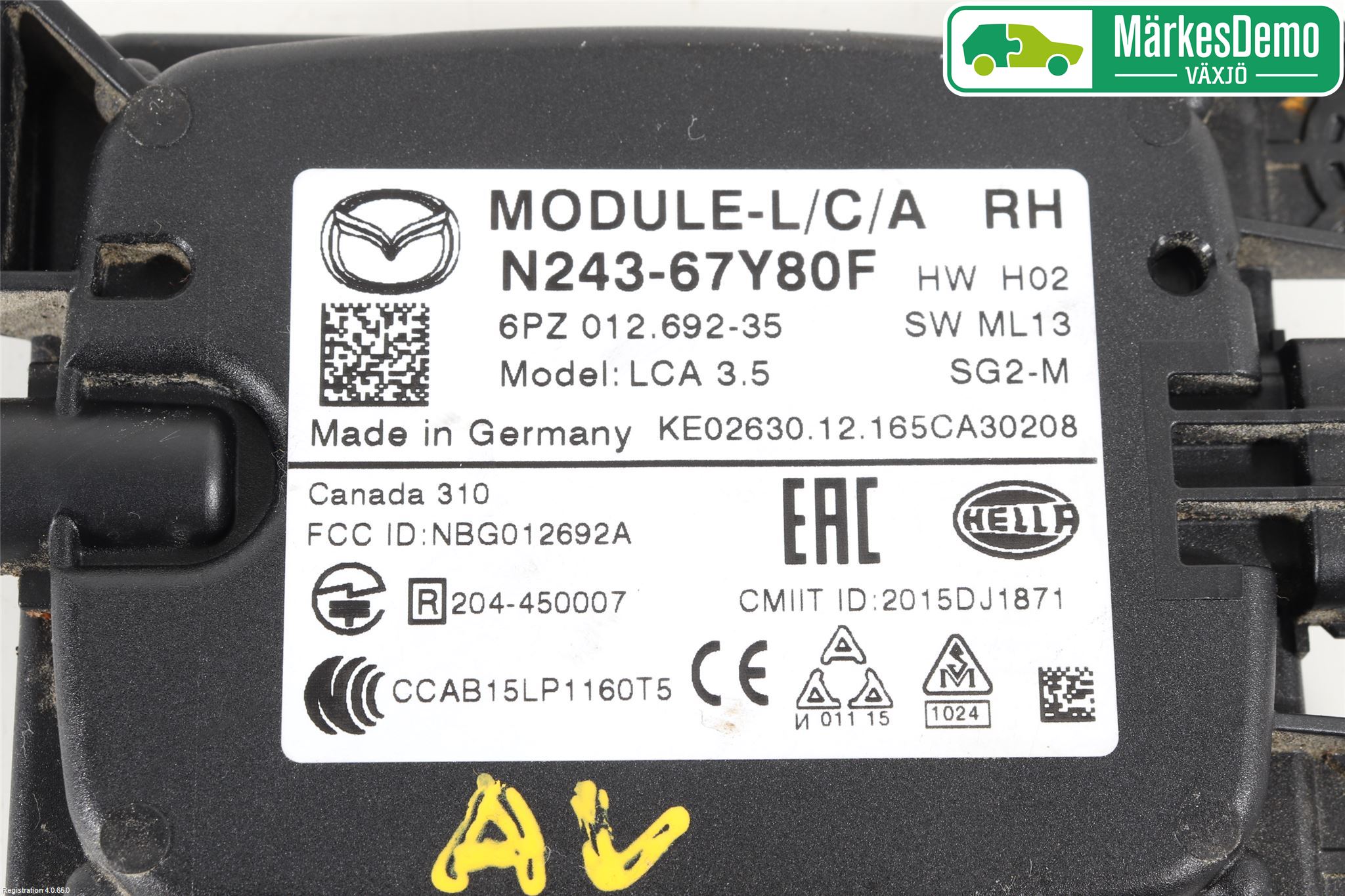 Mazda MX-5 IV (ND/ND2/ND3) MIATA 15- Sensor Kollisjonsbeskyttelse