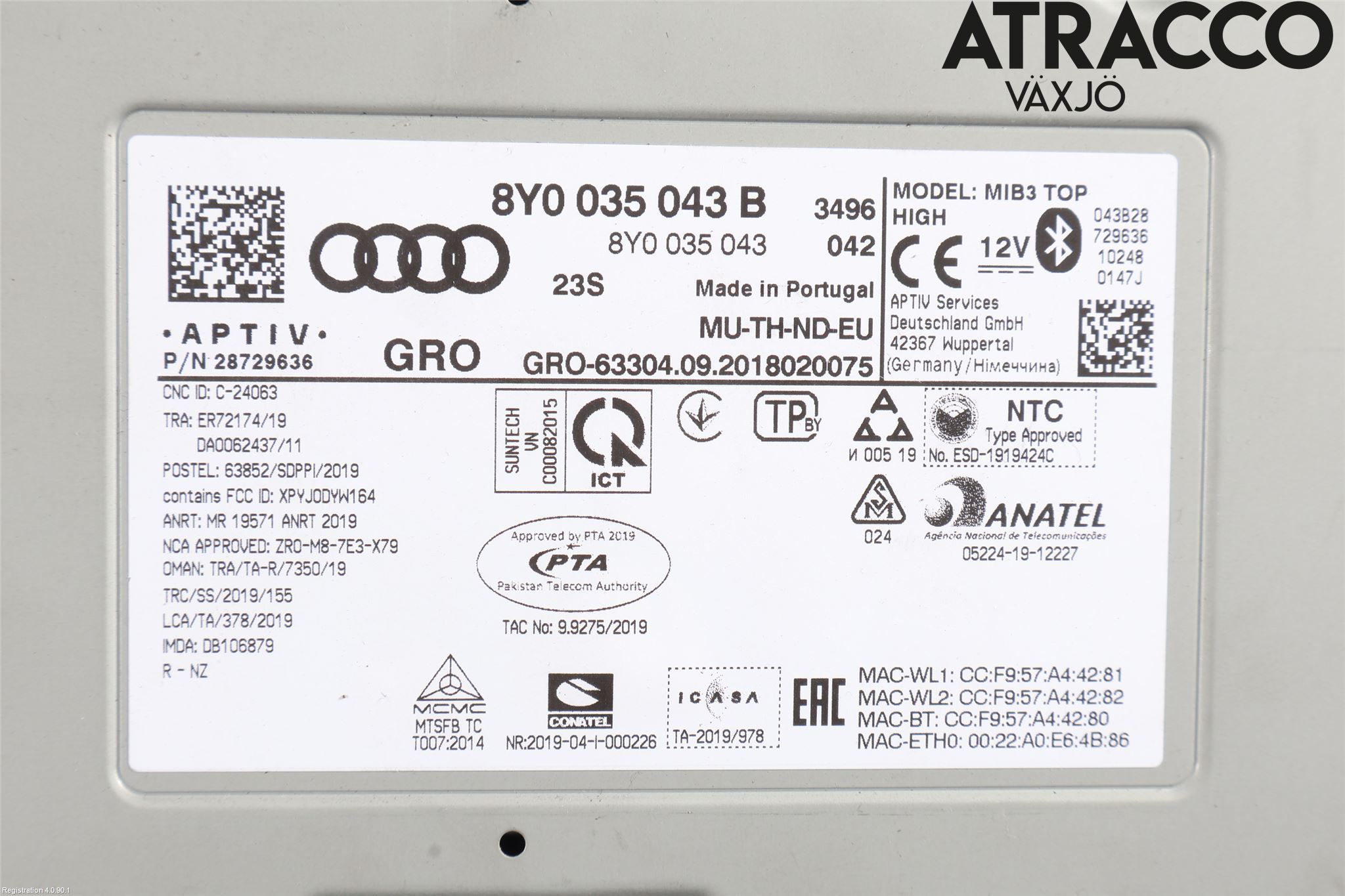 Audi A3/S3 8Y 21- Stereo Radio Med Cd