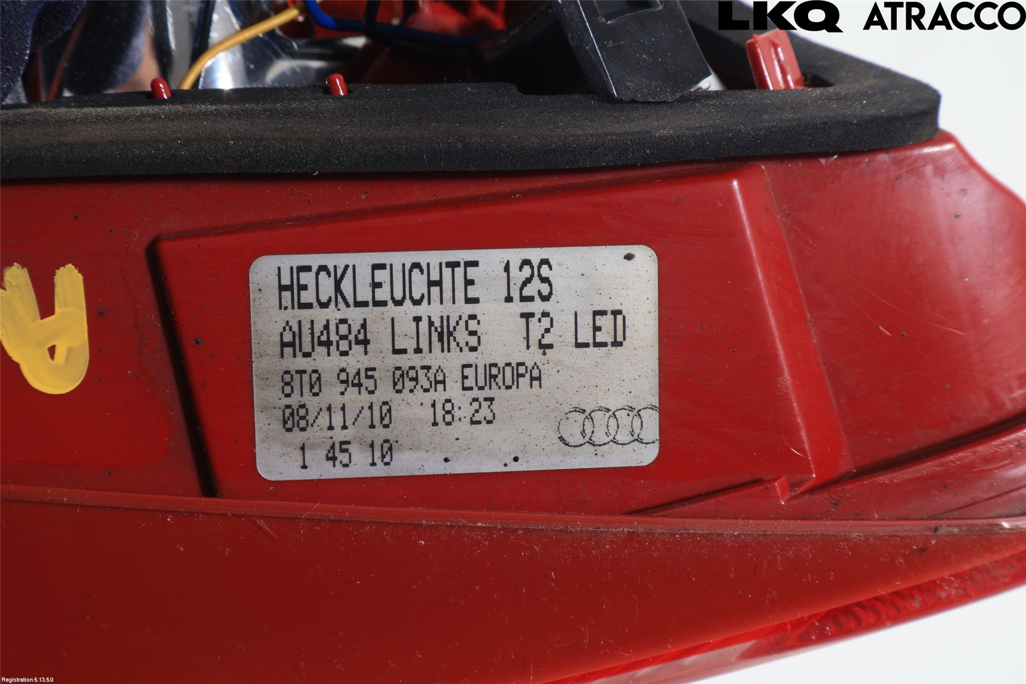 Audi A5 07-16 Baklykt Venstre  På Luke(Indre