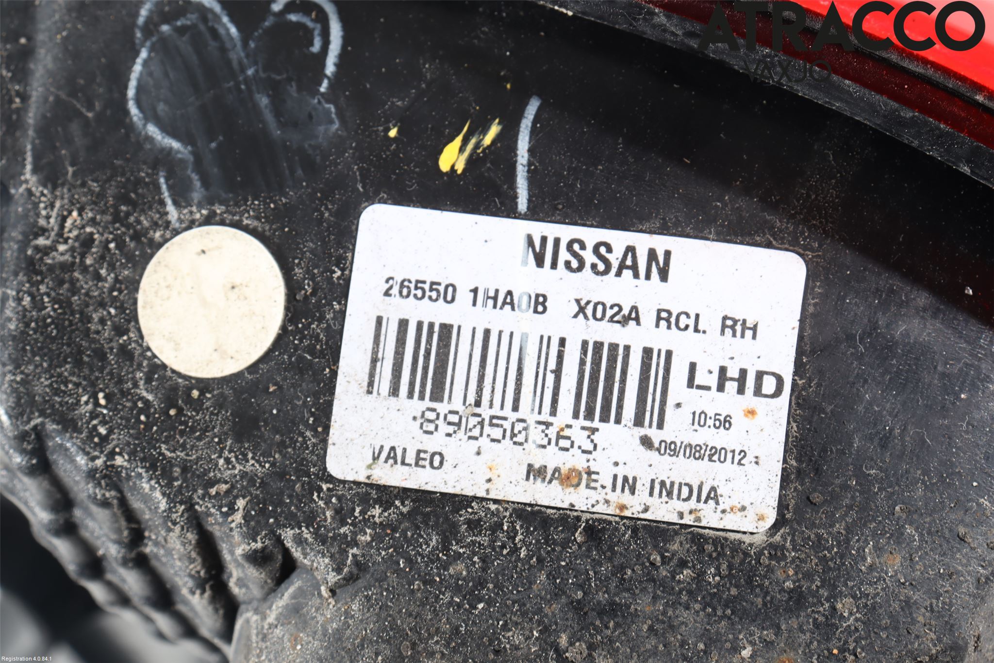 Nissan MICRA 11-16 Baklykt Høyre