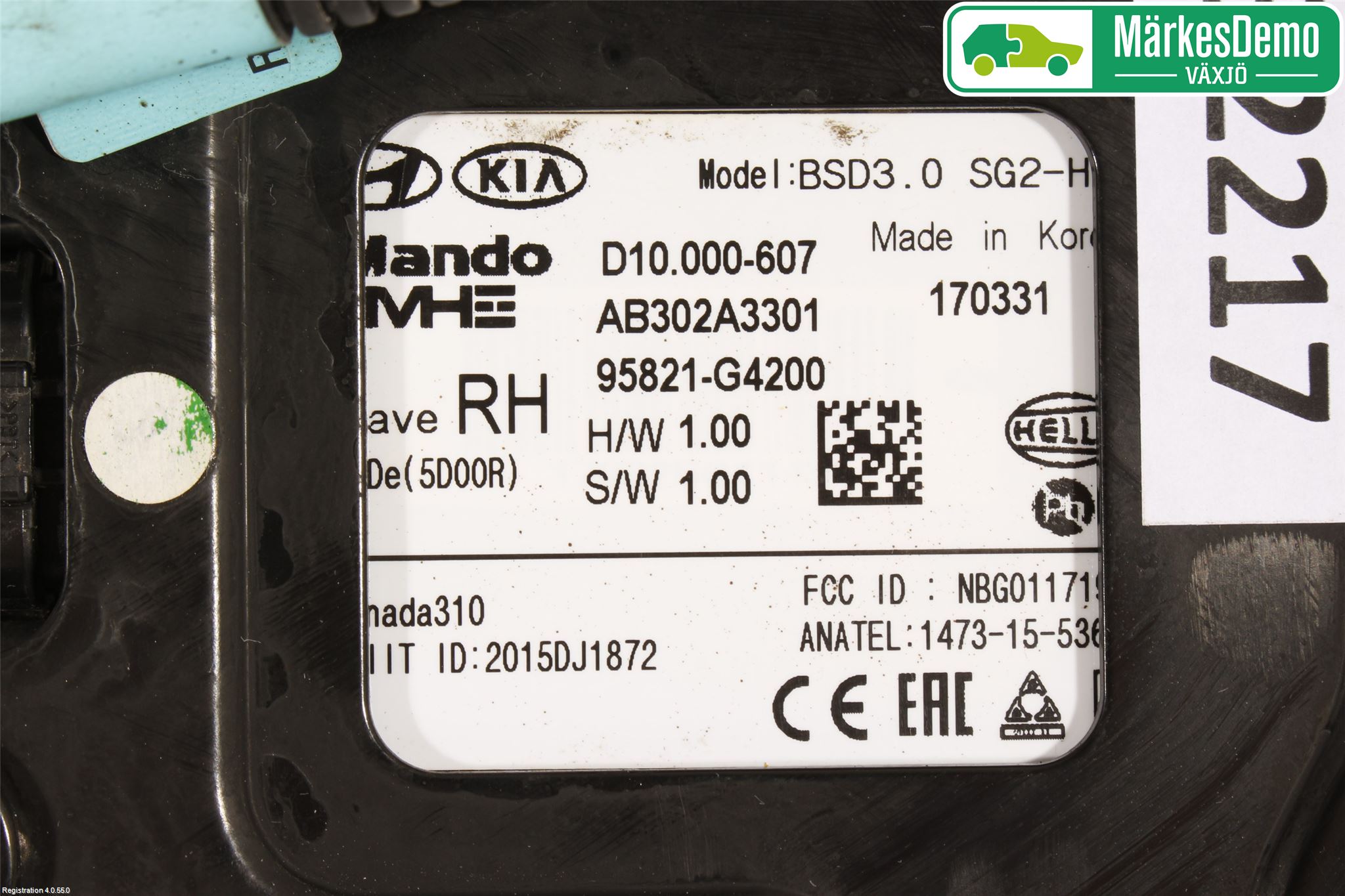Hyundai i30 PD 17- Sensor Kollisjonsbeskyttelse