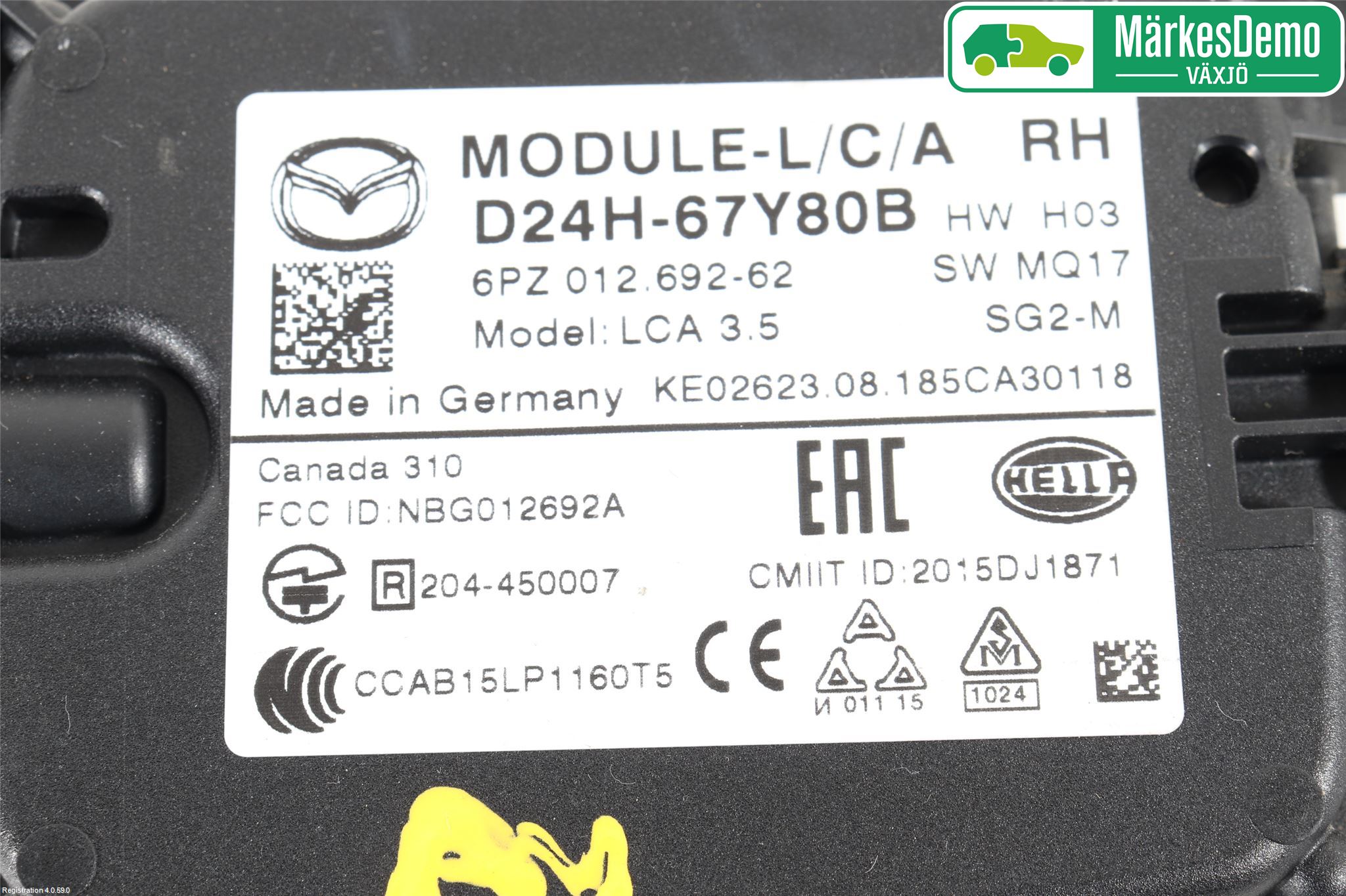 Mazda CX-3 Sensor Kollisjonsbeskyttelse