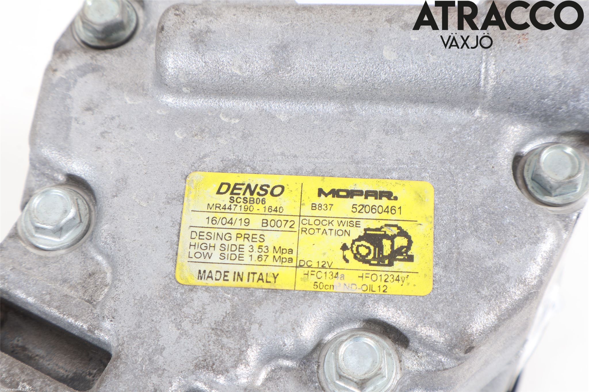 Fiat 500 07- Varme Ac Kompressor