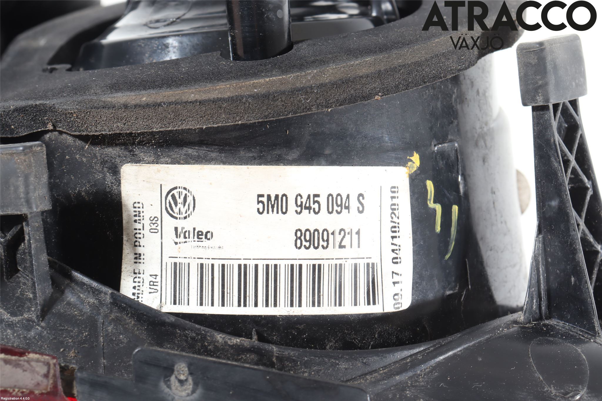 Volkswagen VW GOLF PLUS/CROSS GOLF 04-14 Baklykt Høyre  På Luke(Indre)