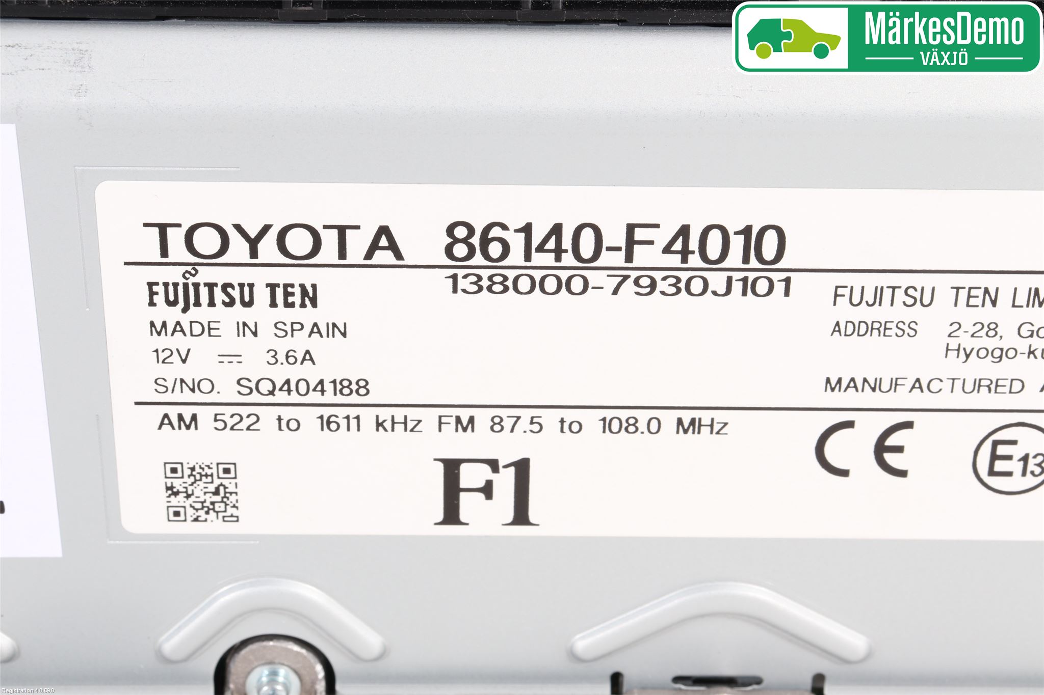 Toyota C-HR 16-23 Stereo Radio Med Cd