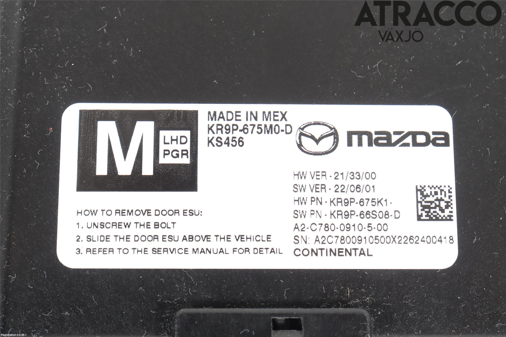 Mazda CX-60 22- Styreenhet Dør