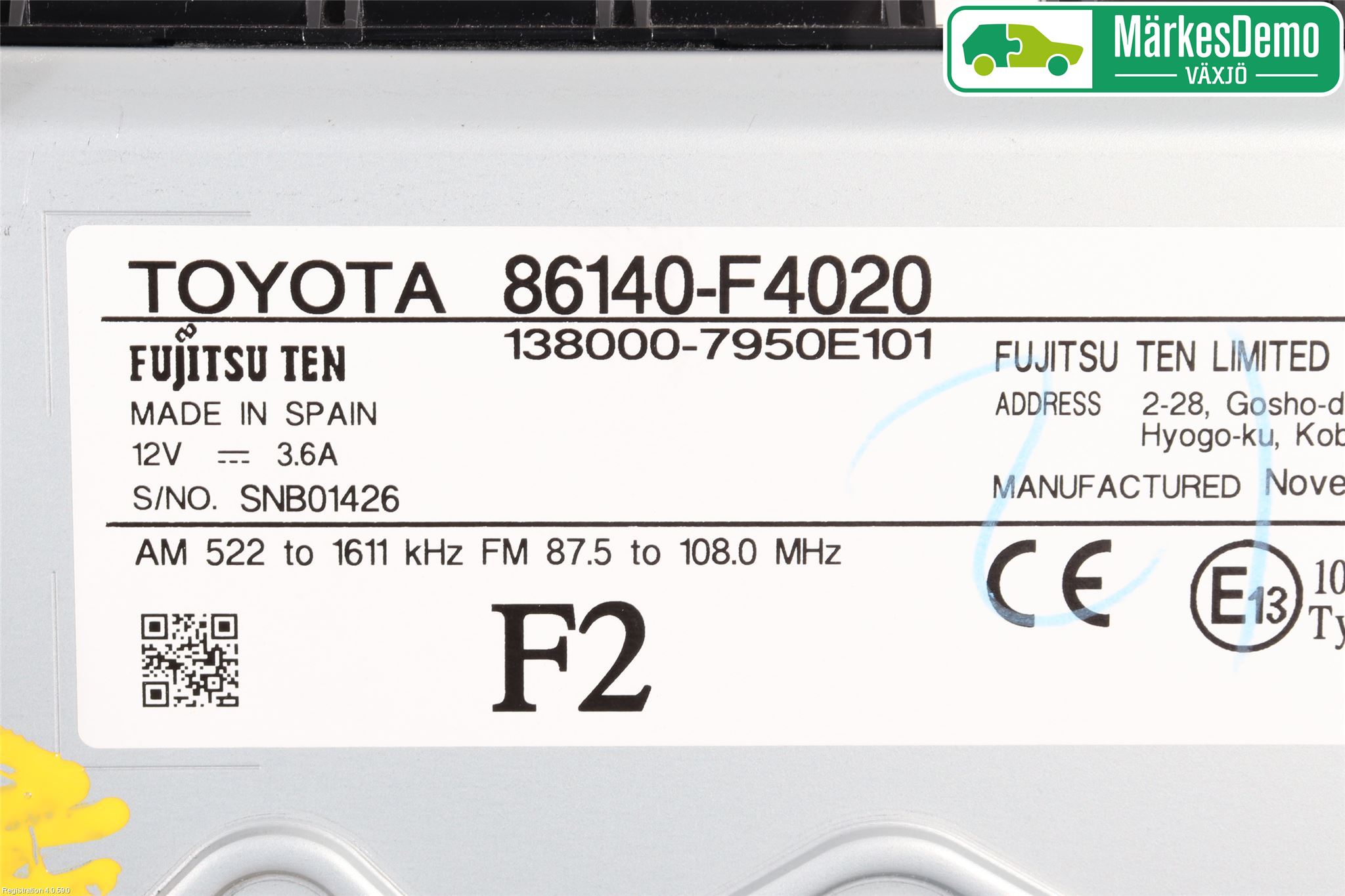 Toyota C-HR 16-23 Stereo Radio Med Cd
