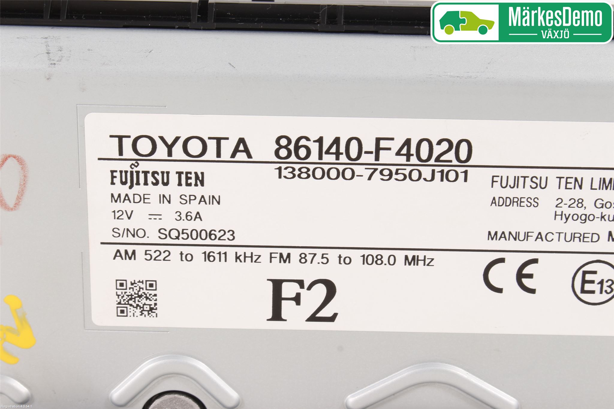 Toyota C-HR 16-23 Stereo Radio Med Cd