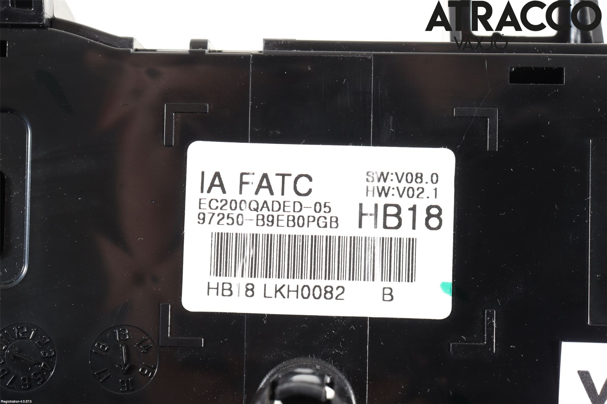 Hyundai i10 BA 17-20 Varme Ac Betjening-Display