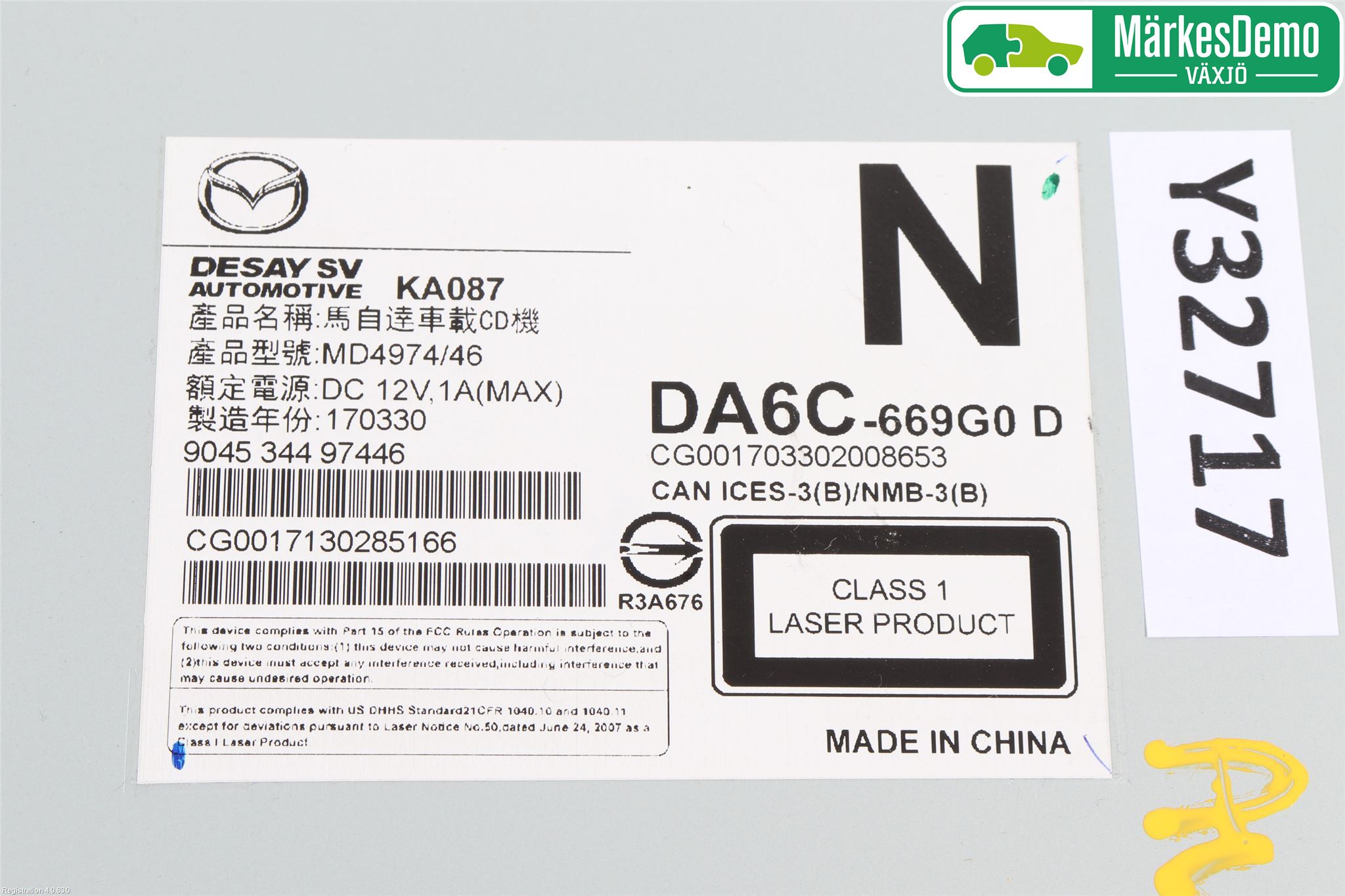 Mazda CX-3 Stereo Radio Med Cd