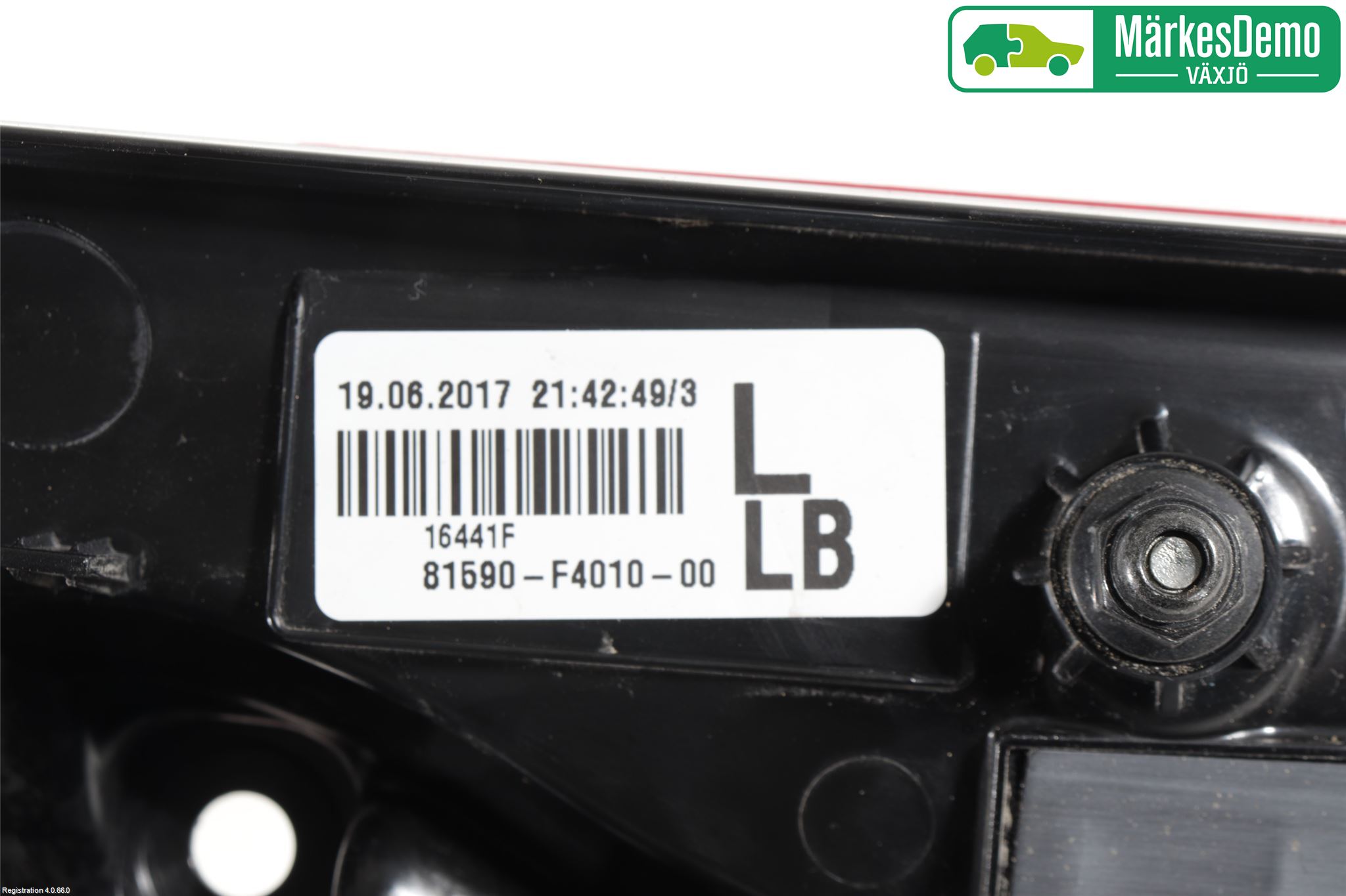 Toyota C-HR 16-23 Baklykt Venstre  På Luke(Indre