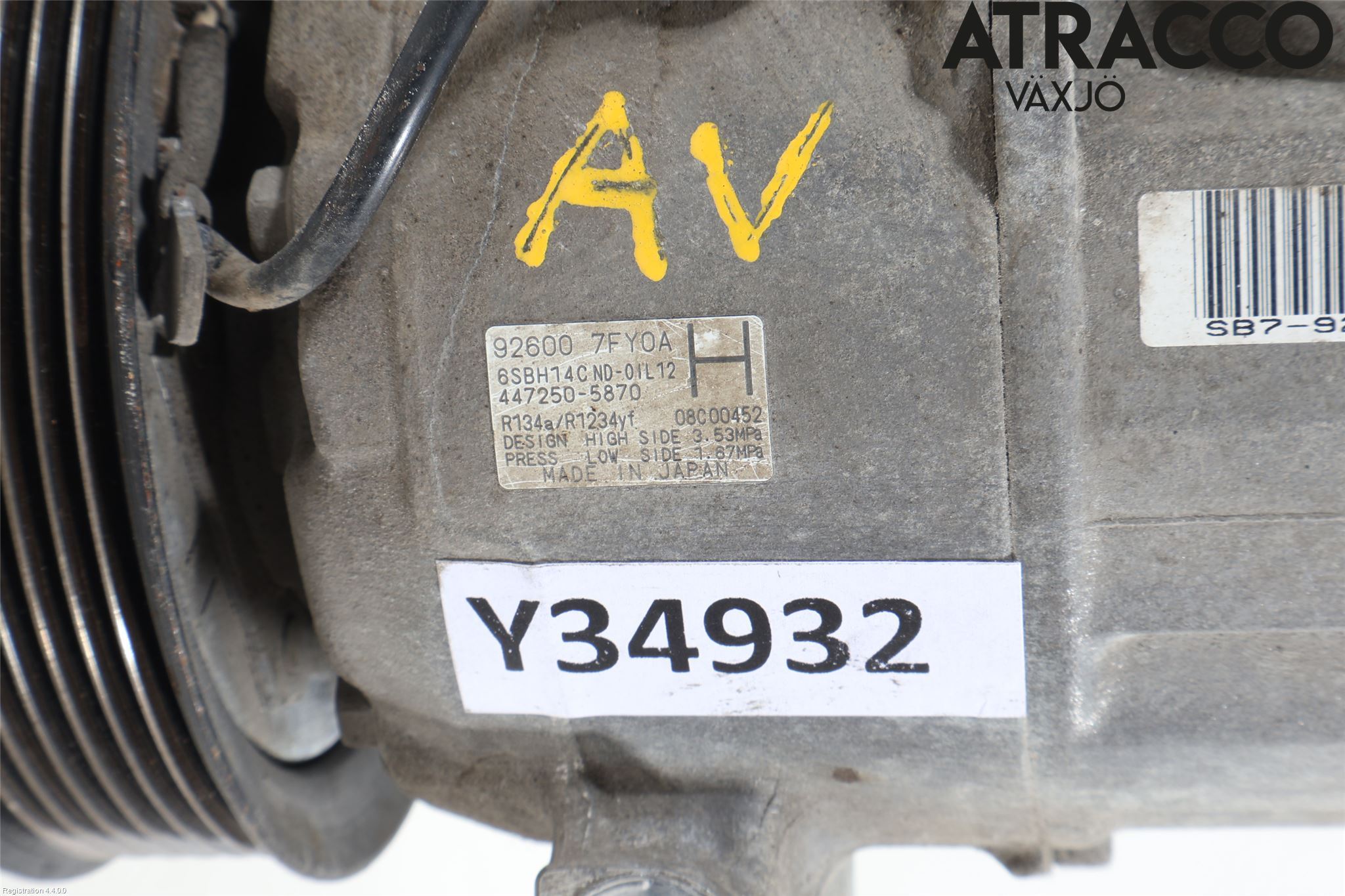 Nissan X-TRAIL 14-21 Varme Ac Kompressor