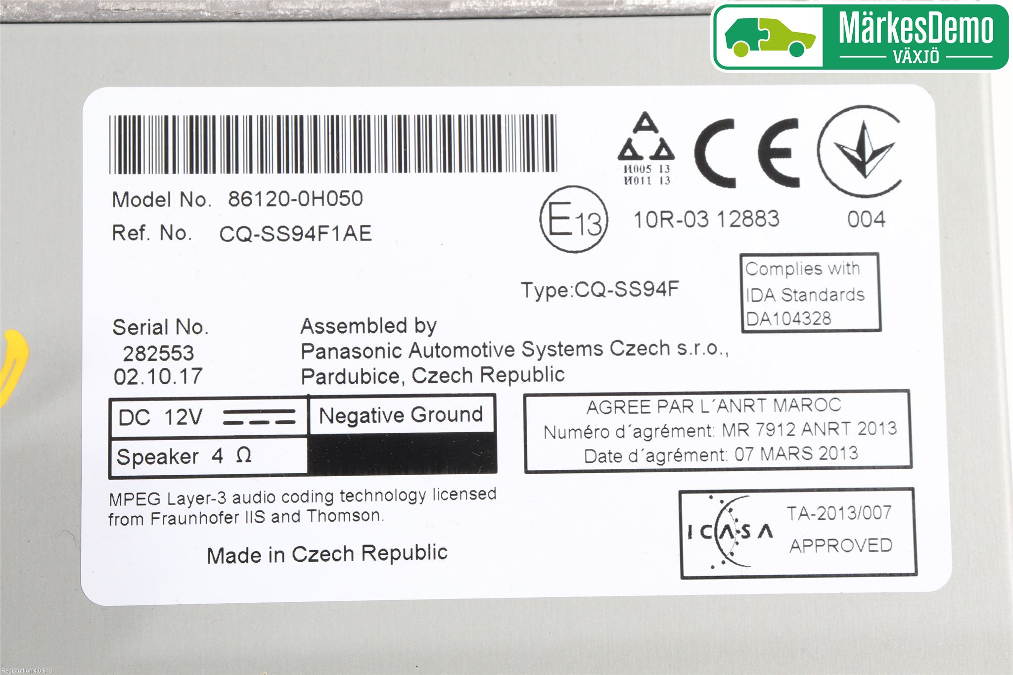 Toyota AYGO 15-21 Stereo Radio Med Cd