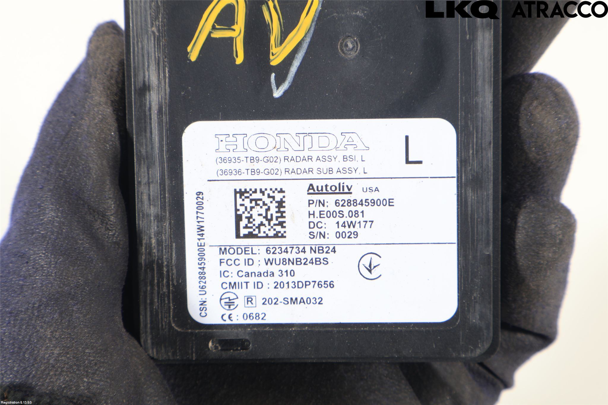 Honda CIVIC 12-16 Sensor Kollisjonsbeskyttelse